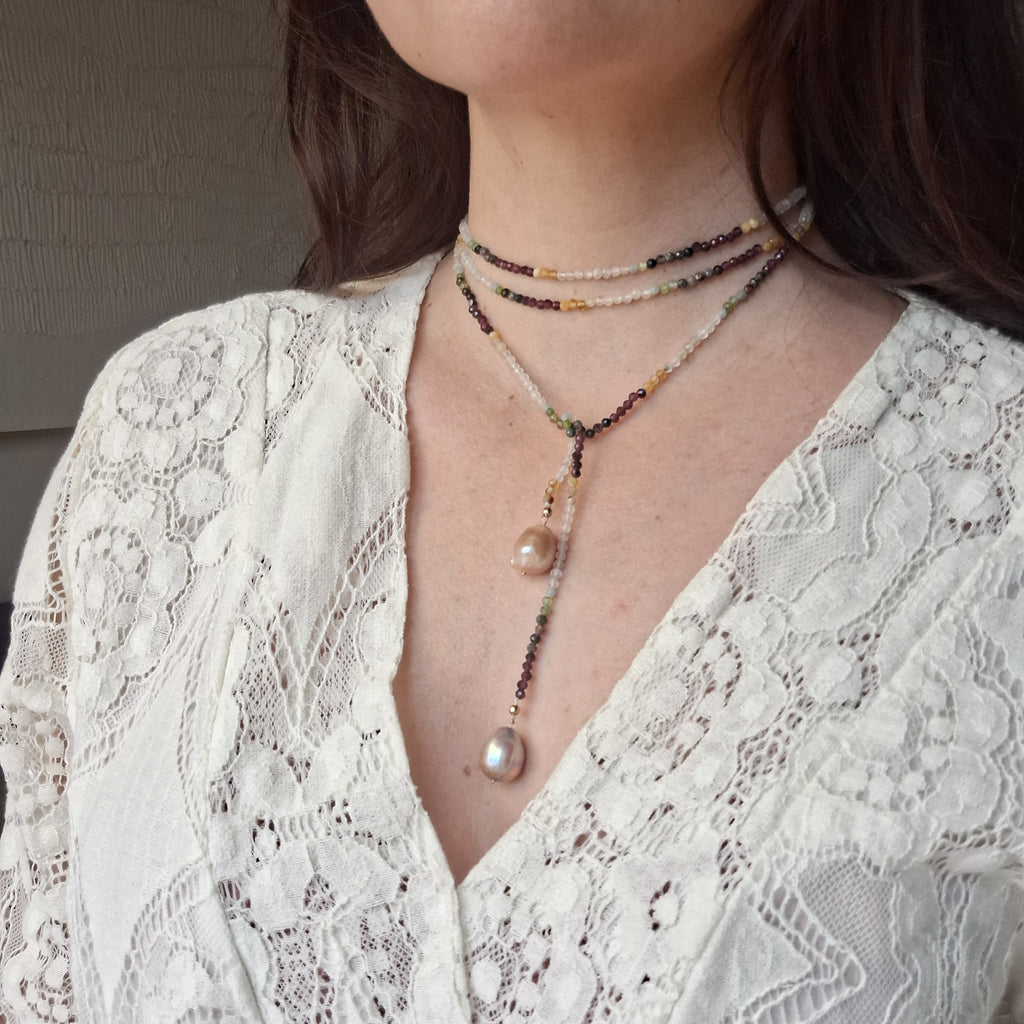 Le Caravattine - Multicolor con Perle Rosa versione 2