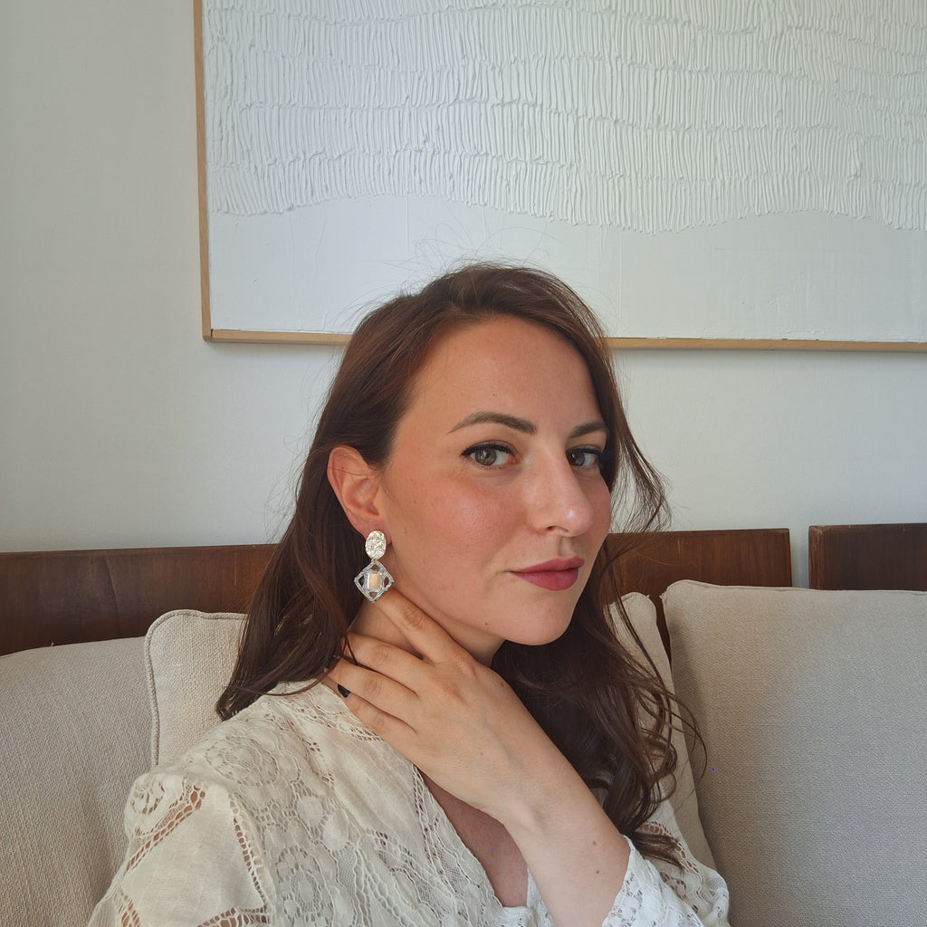 Orecchini Delhi - rombo argento pendente