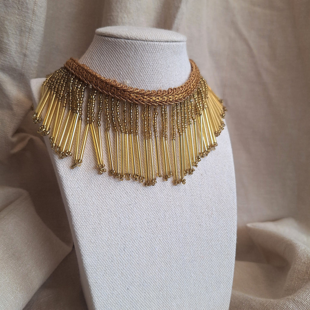 Collana Cascata di Perline - oro