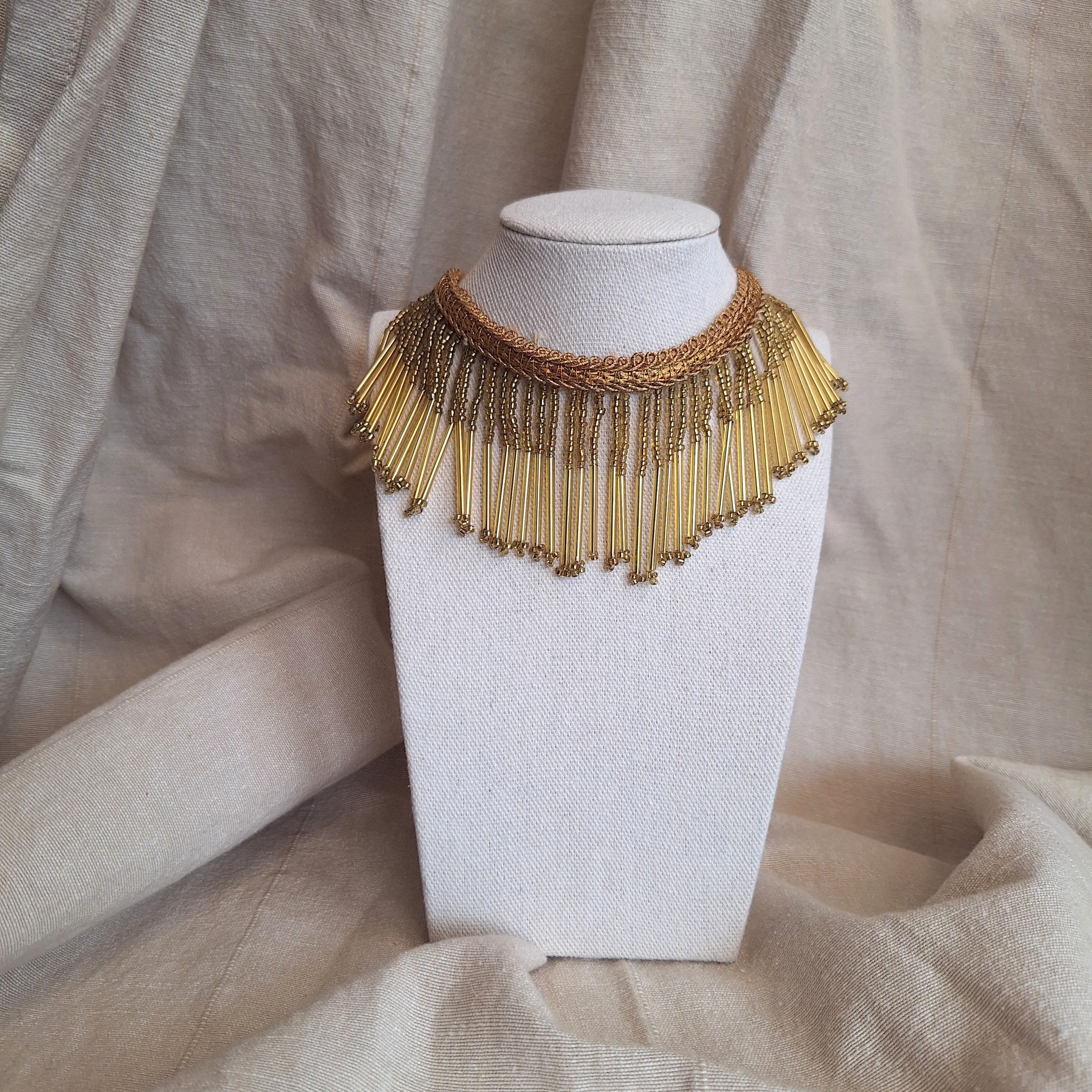 Collana Cascata di Perline - oro