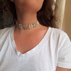 Collana Margherite - oro chiaro e perline