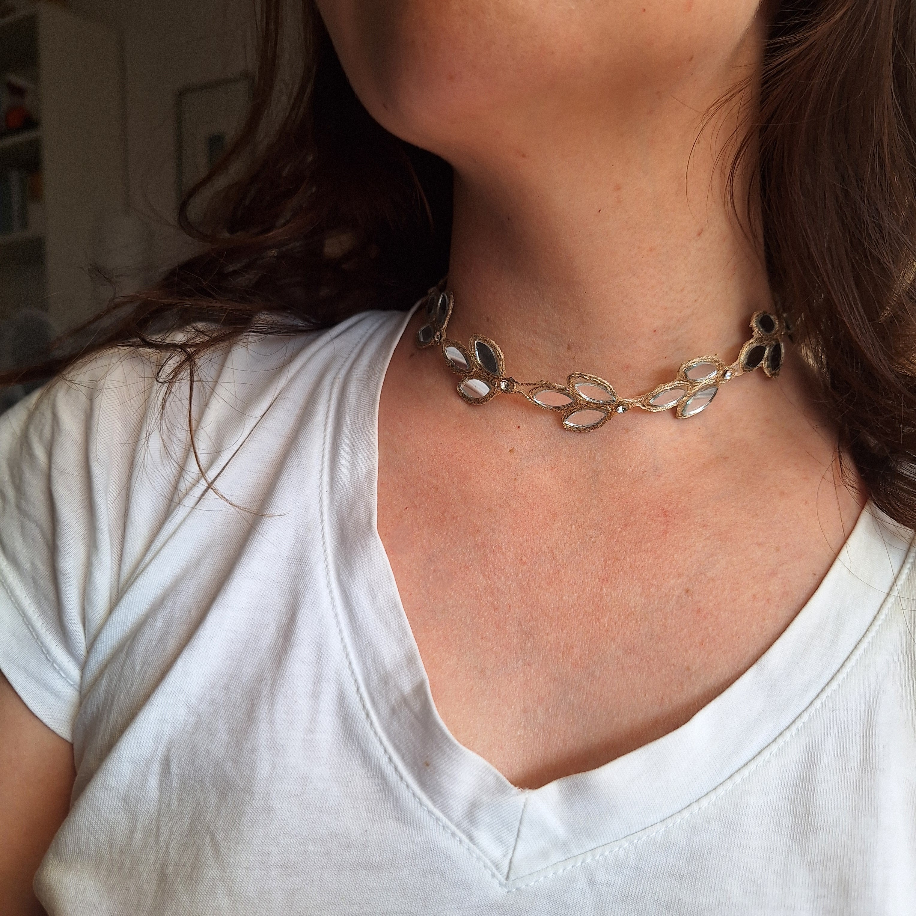 Collana Foglie di Ulivo - oro chiaro