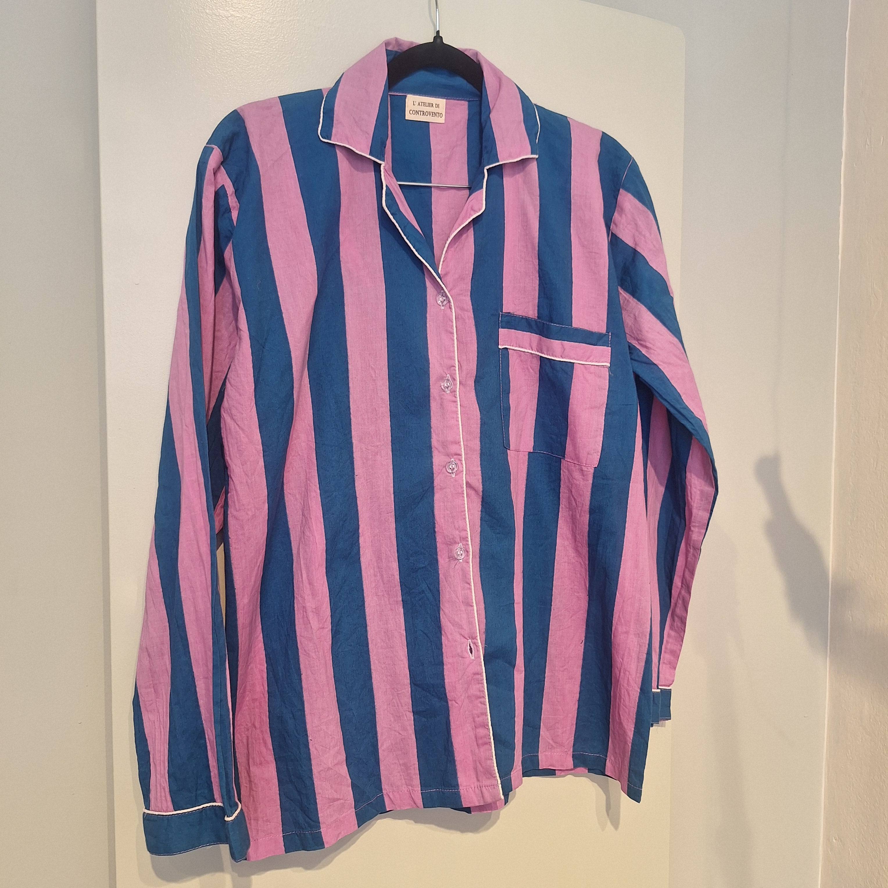 Camicia - Righe malva e blu