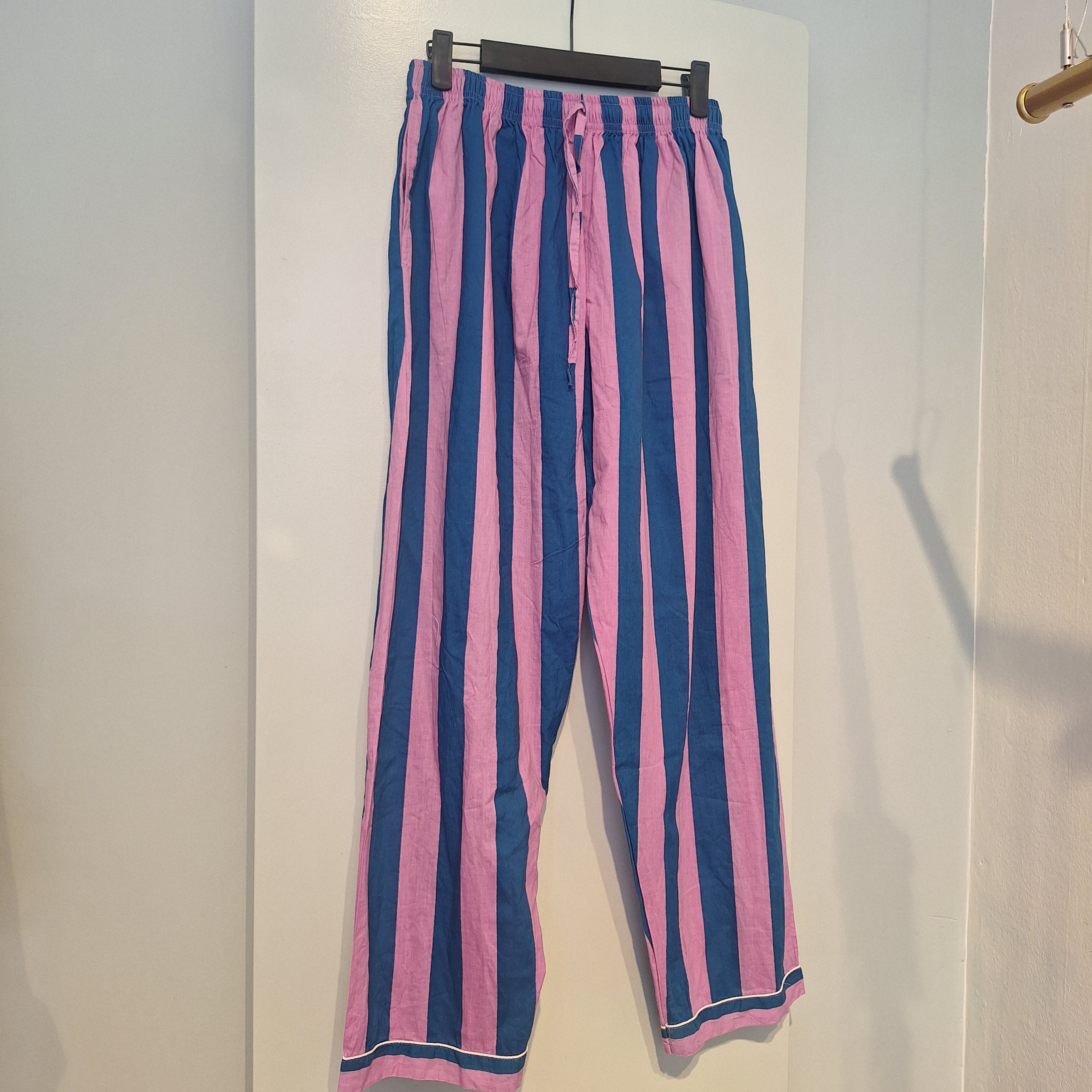 Pantalone - Righe malva e blu