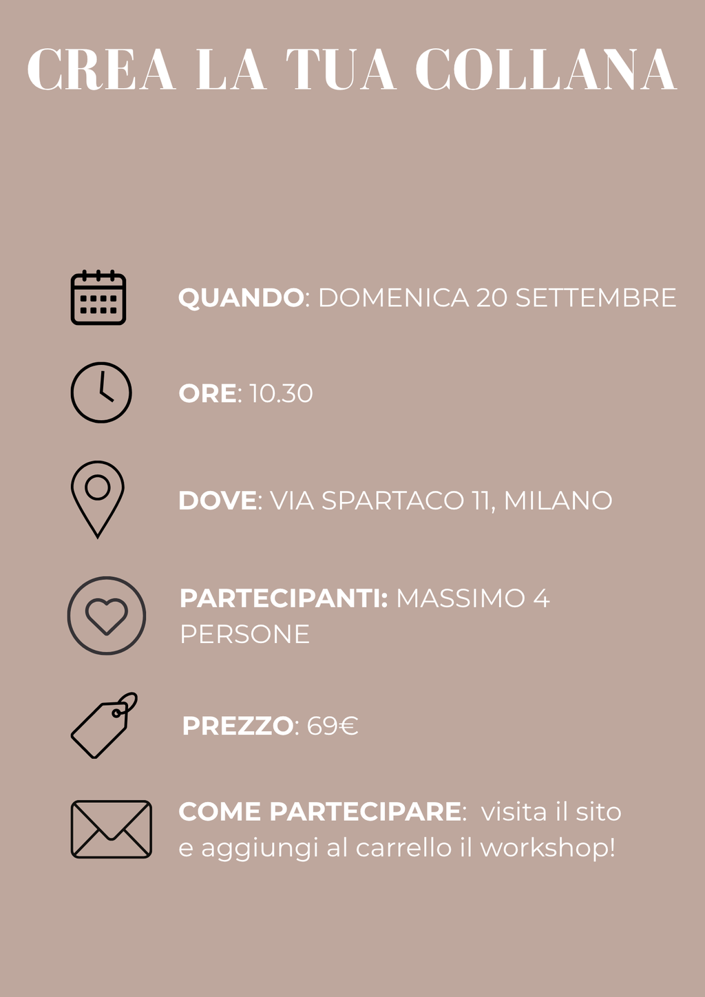 WORKSHOP: crea la tua collana 20/09
