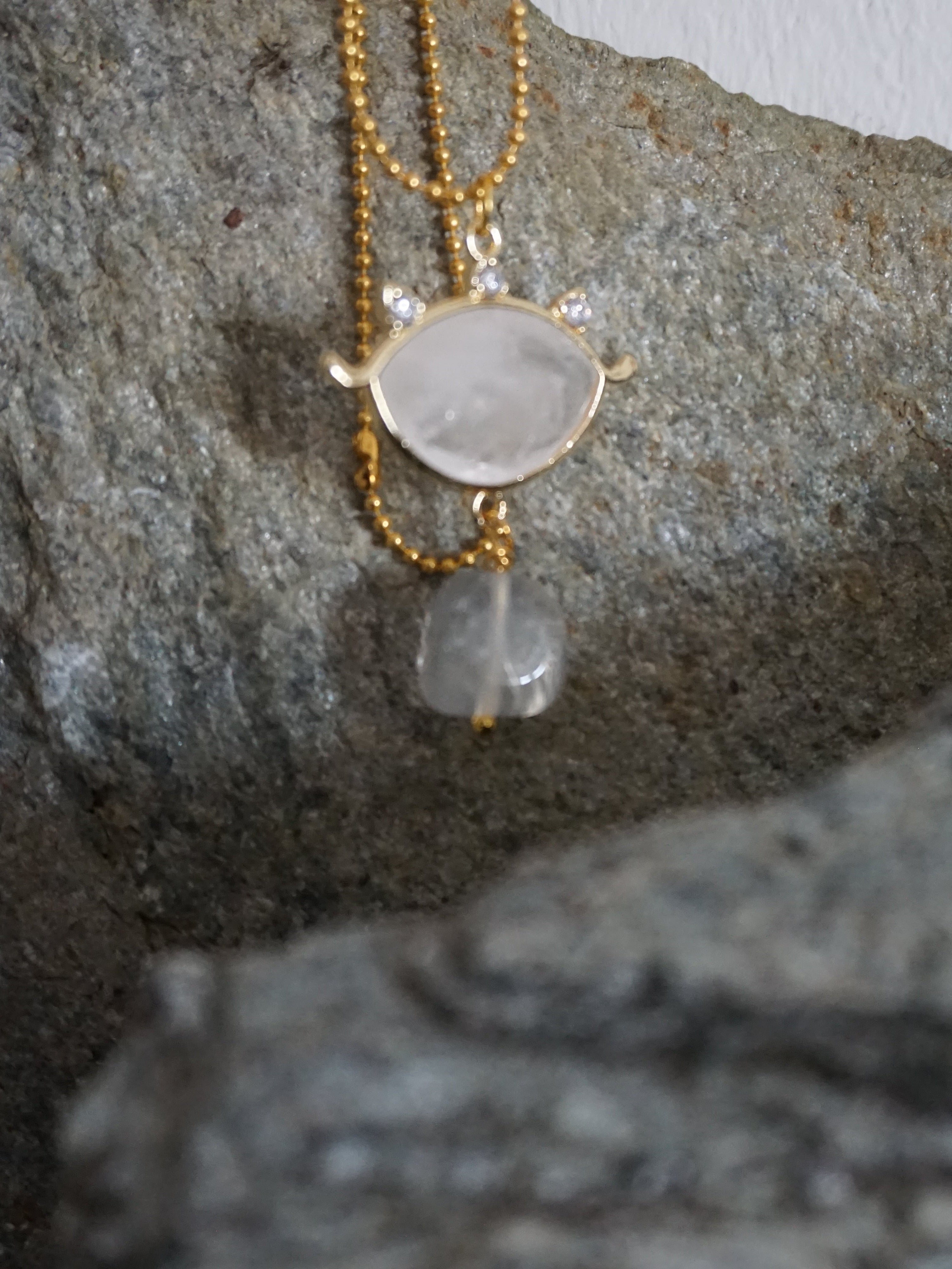 Collana MARRAKECH - ciondolo occhio grande cristallo di rocca