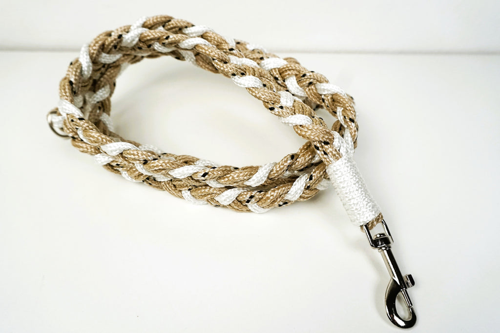 Guinzaglio per amici a 4 zampe medio/piccola - bianco e beige
