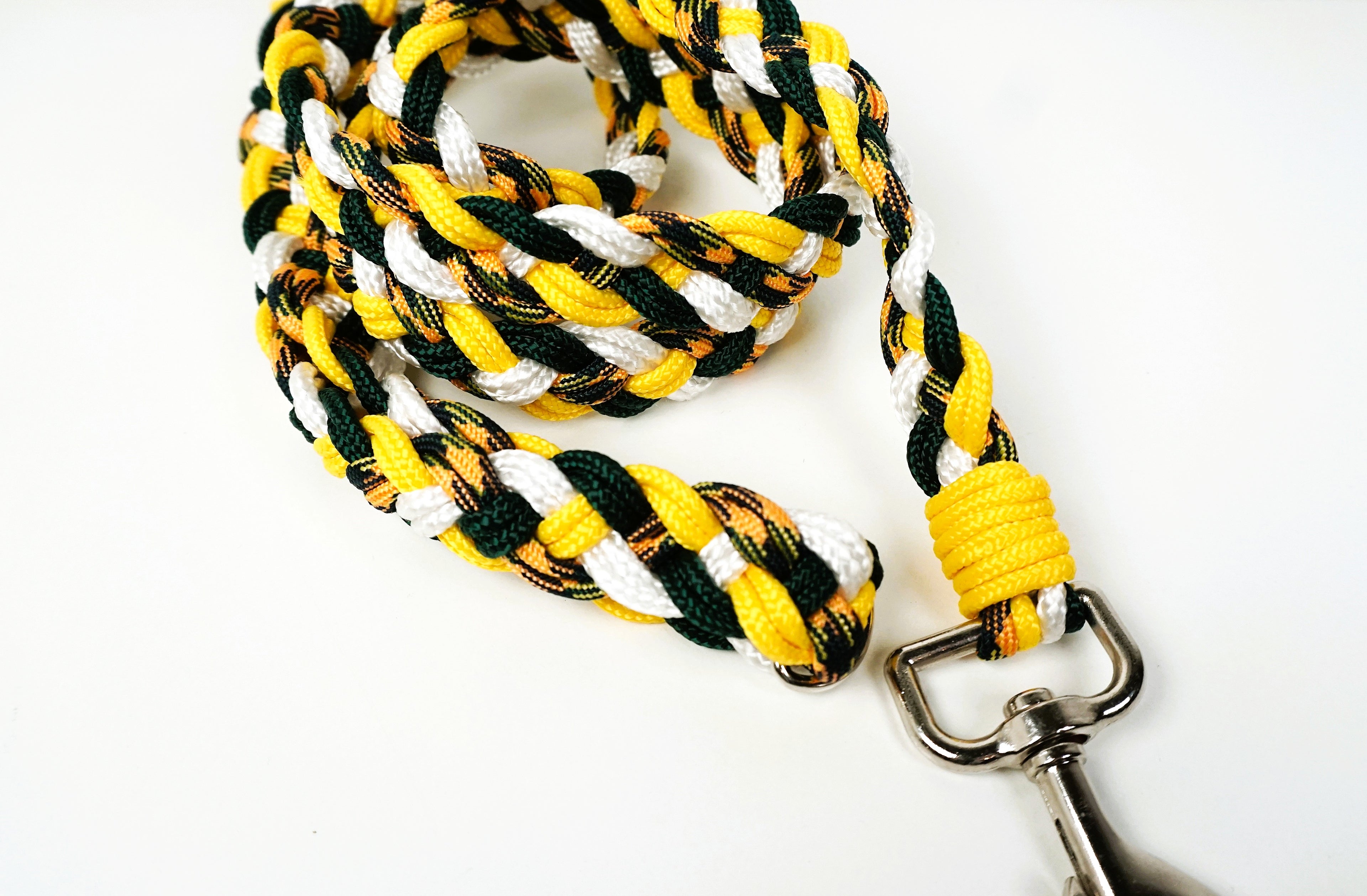 Guinzaglio per amici a 4 zampe taglia medio/grande - bianco, giallo e verde