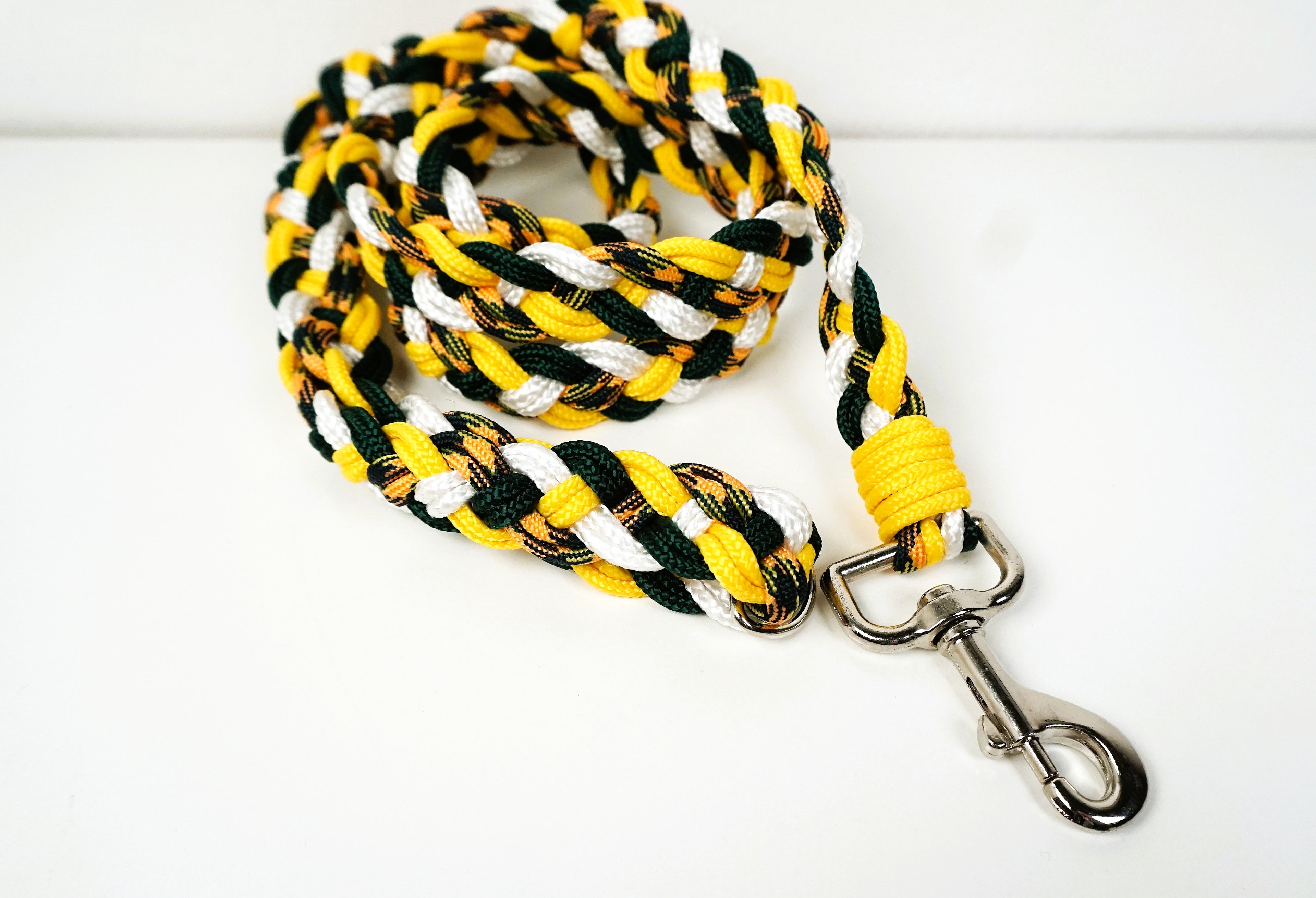 Guinzaglio per amici a 4 zampe taglia medio/grande - bianco, giallo e verde