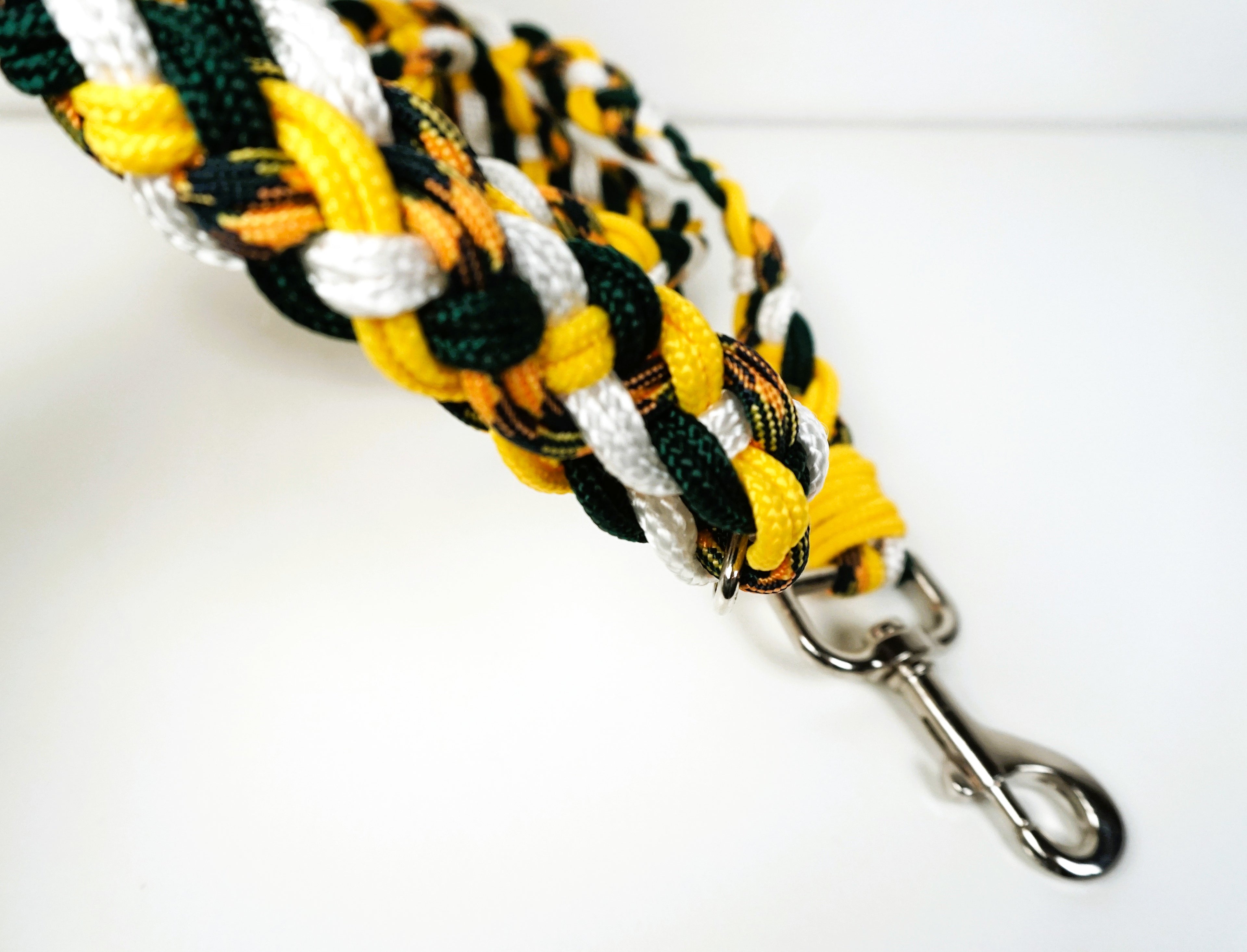 Guinzaglio per amici a 4 zampe taglia medio/grande - bianco, giallo e verde