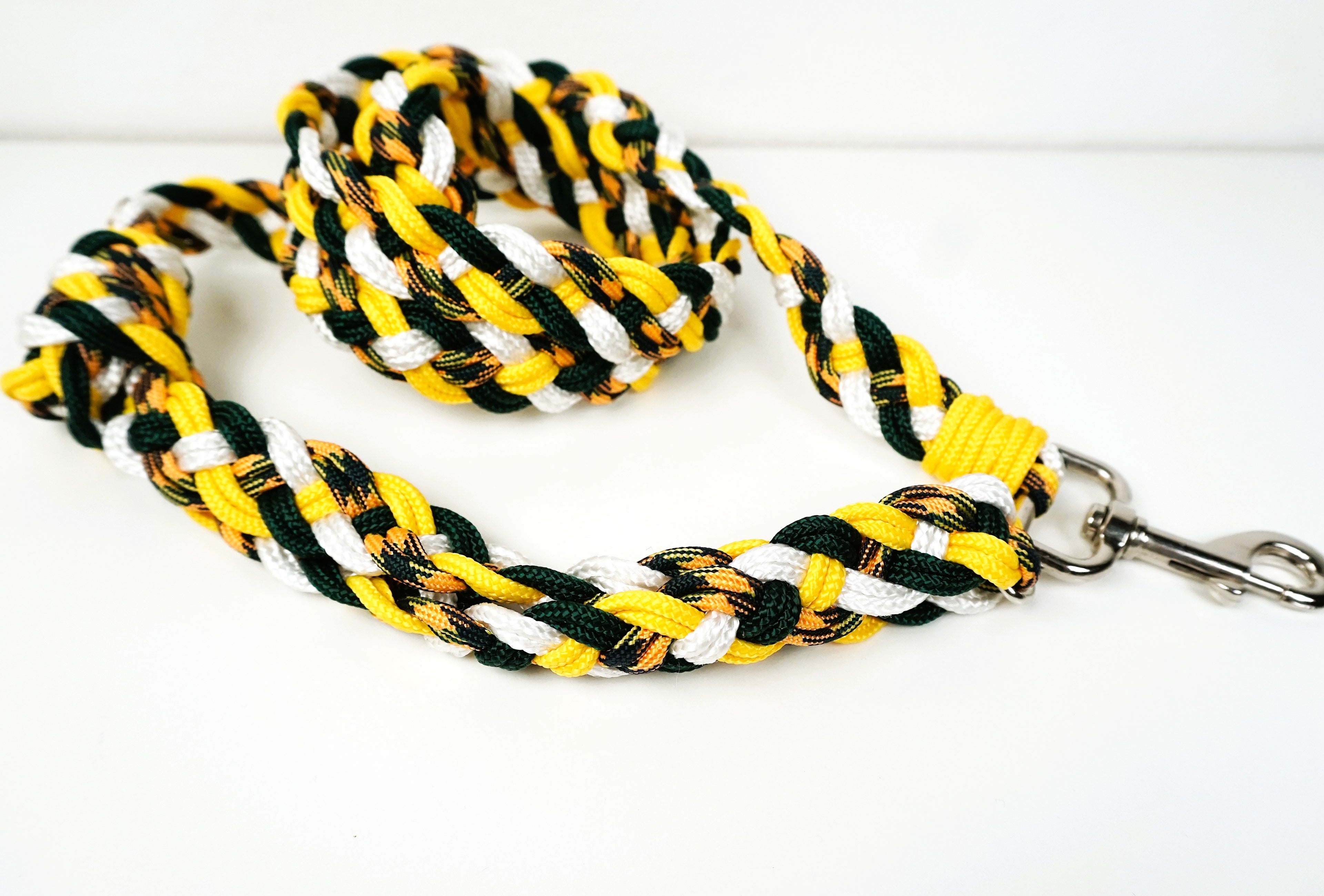 Guinzaglio per amici a 4 zampe taglia medio/grande - bianco, giallo e verde