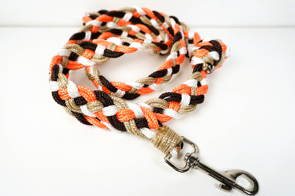 Guinzaglio per amici a 4 zampe taglia medio/grande - bianco, beige, marrone e arancione