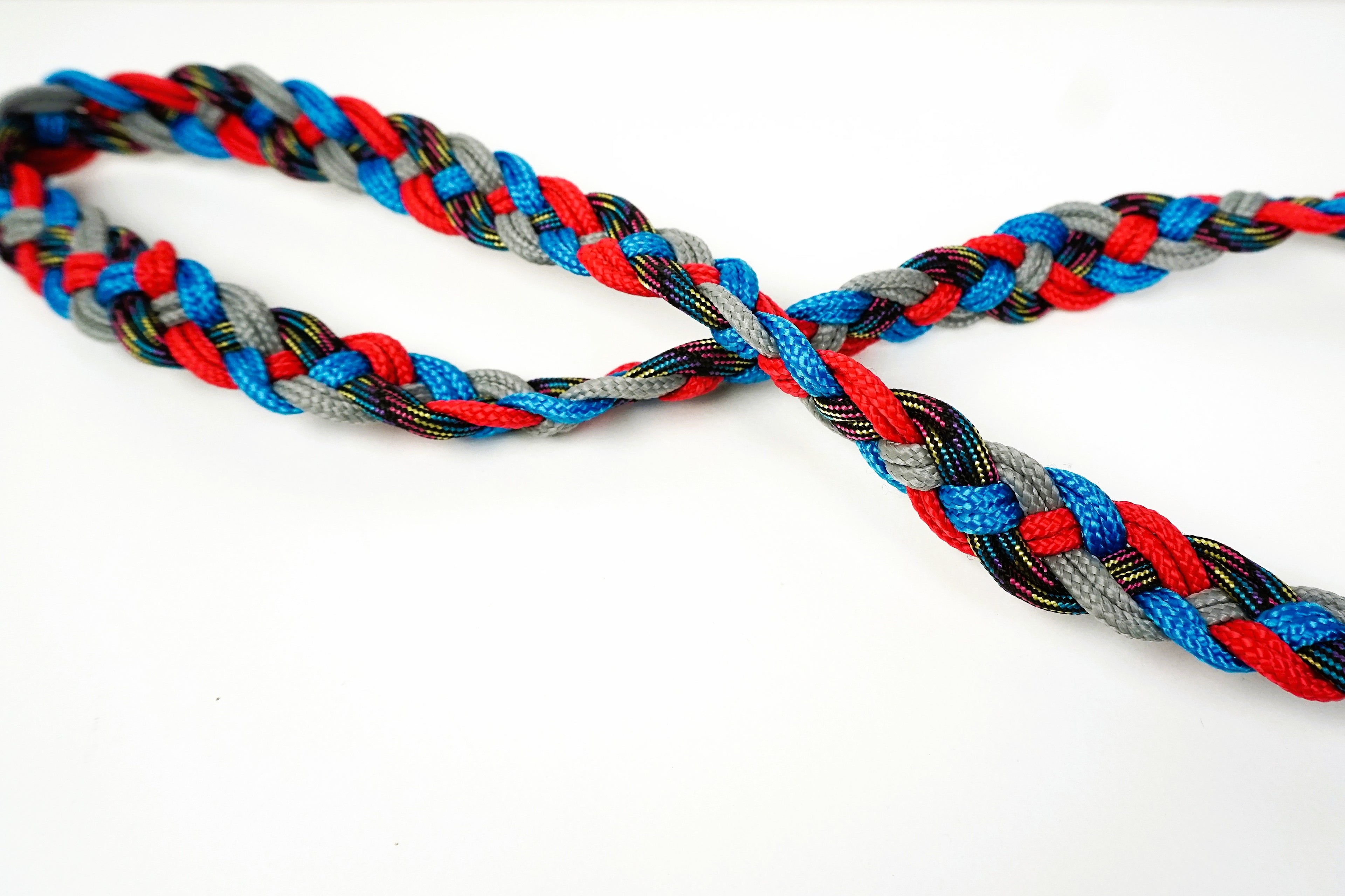 Guinzaglio per amici a 4 zampe taglia medio/piccola - grigio, azzurro, rosso e nero