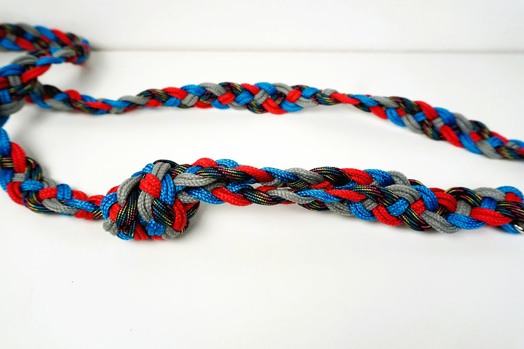 Guinzaglio per amici a 4 zampe taglia medio/piccola - grigio, azzurro, rosso e nero
