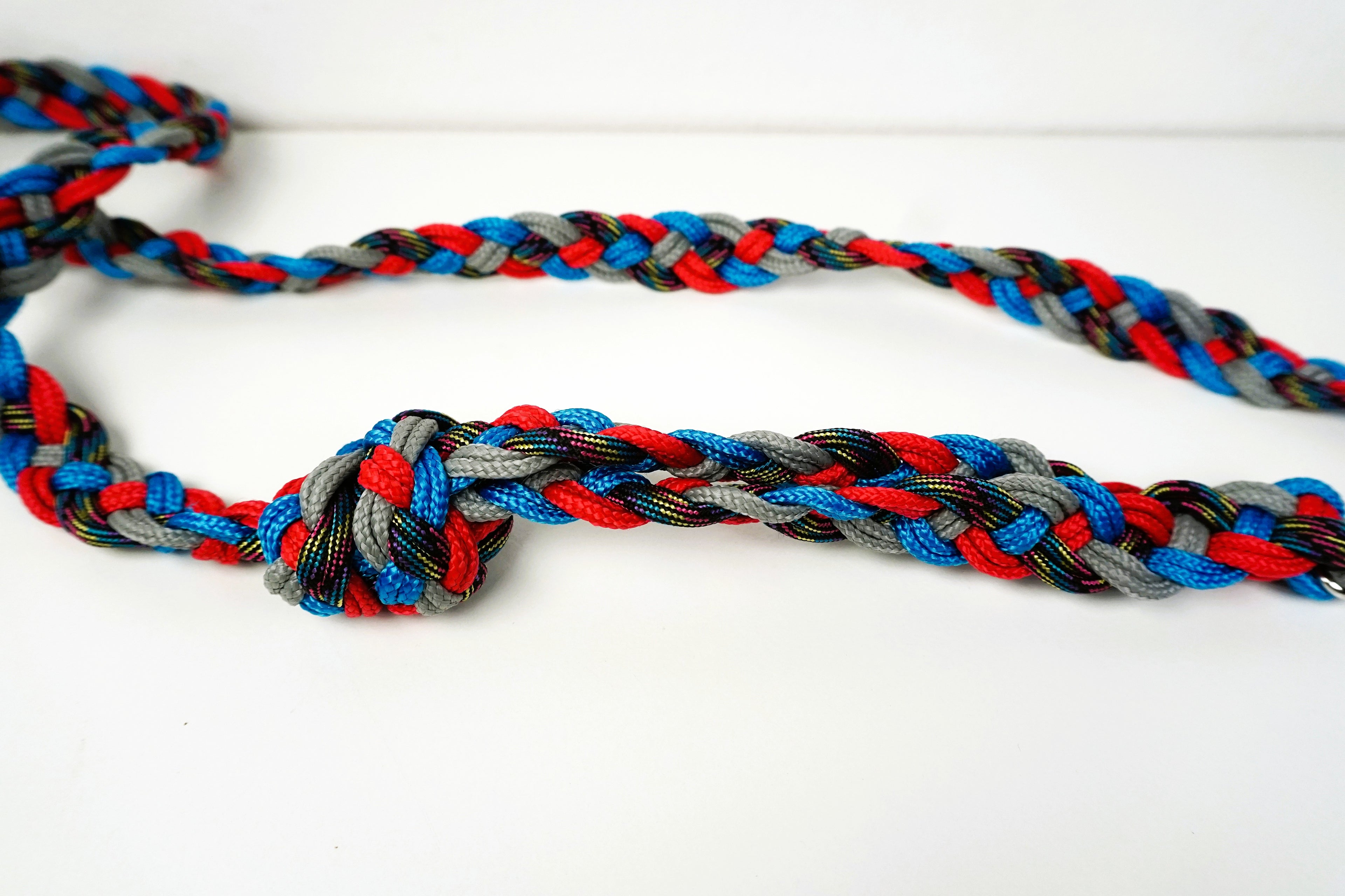 Guinzaglio per amici a 4 zampe taglia medio/piccola - grigio, azzurro, rosso e nero