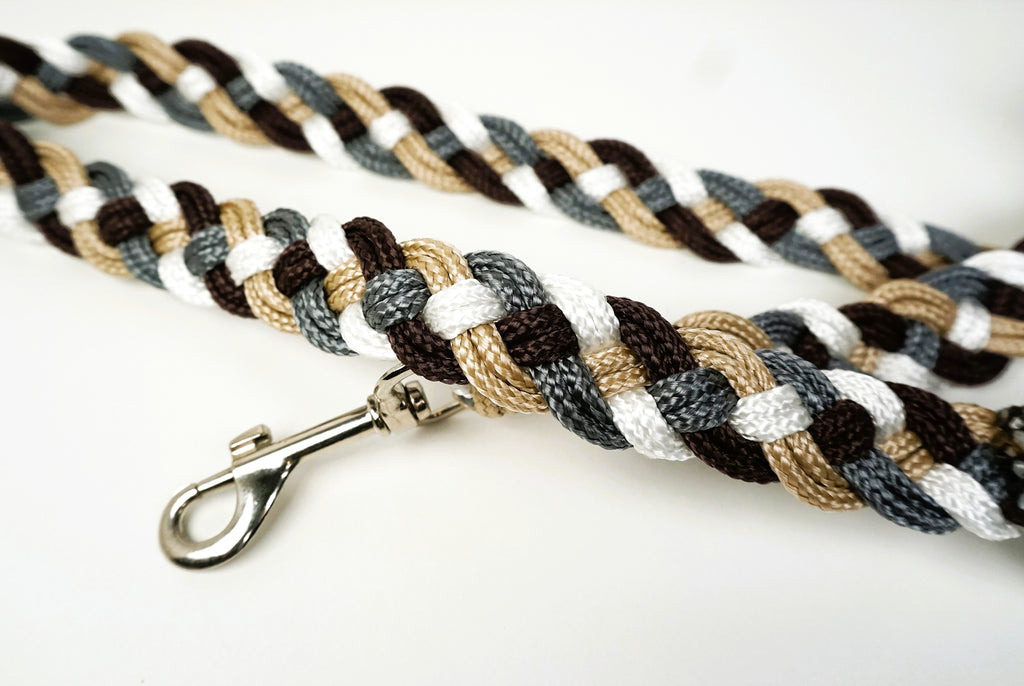 Guinzaglio per amici a 4 zampe taglia medio/grande - bianco, beige, marrone e grigio