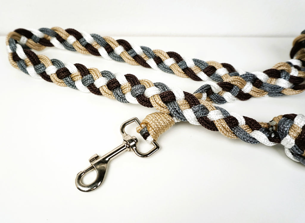 Guinzaglio per amici a 4 zampe taglia medio/grande - bianco, beige, marrone e grigio