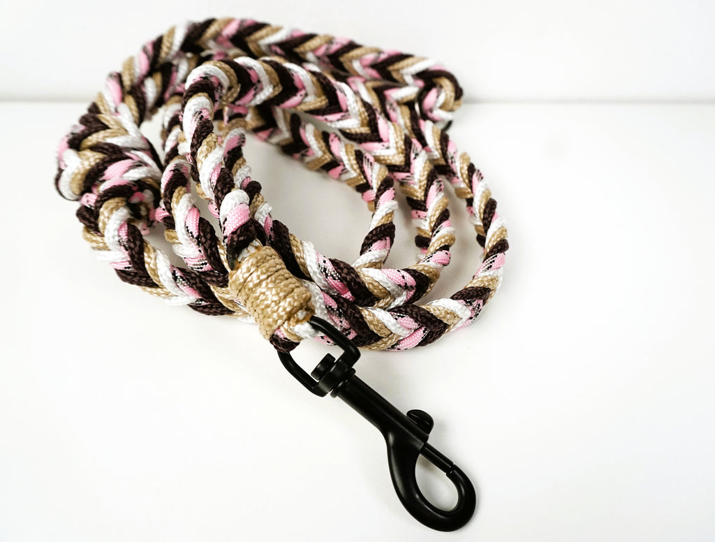 Guinzaglio per amici a 4 zampe taglia medio/grande - rosa, bianco, beige e marrone