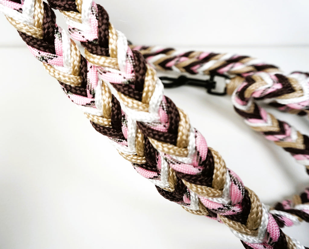 Guinzaglio per amici a 4 zampe taglia medio/grande - rosa, bianco, beige e marrone