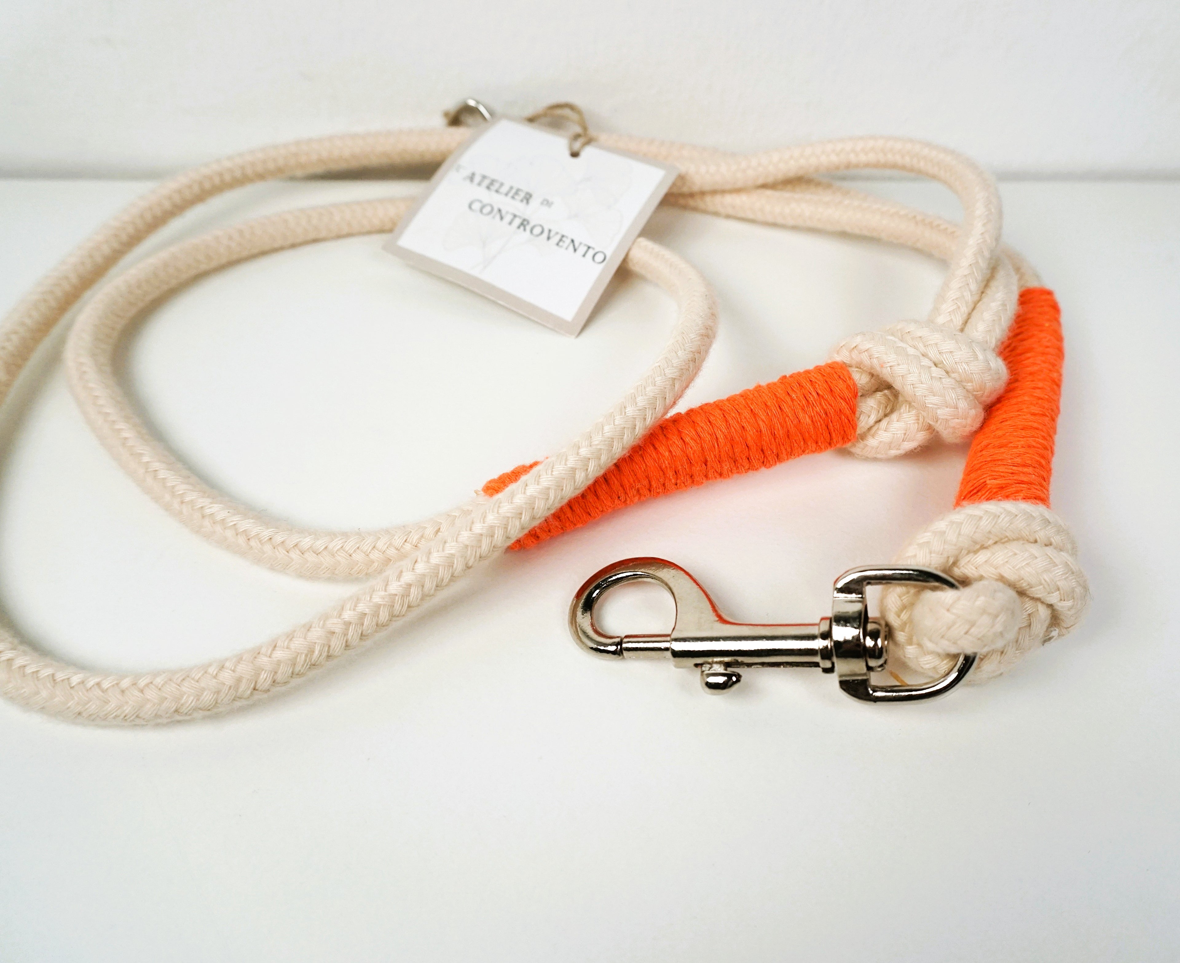 Guinzaglio per amici a 4 zampe taglia medio/grande - corda e arancione