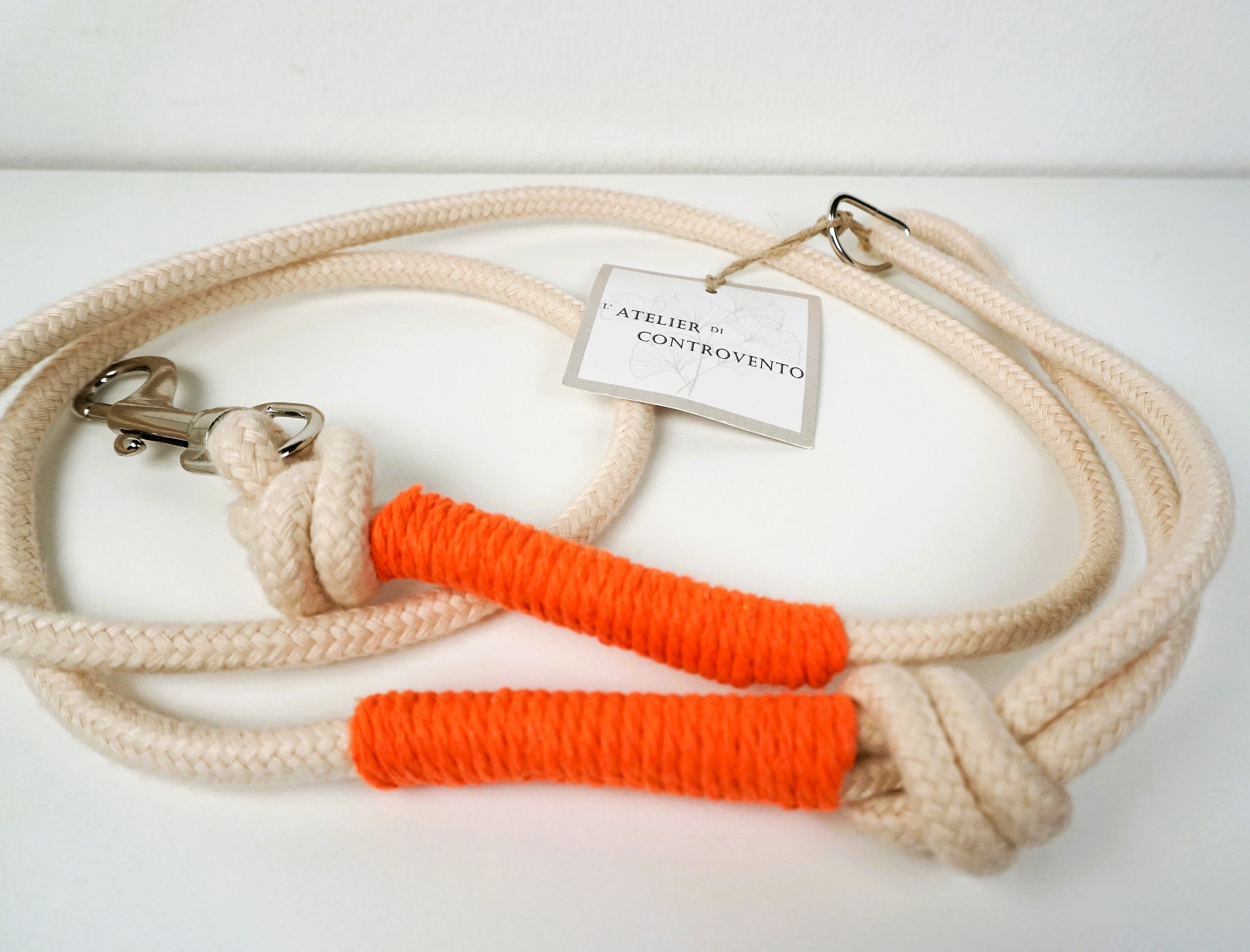 Guinzaglio per amici a 4 zampe taglia medio/grande - corda e arancione