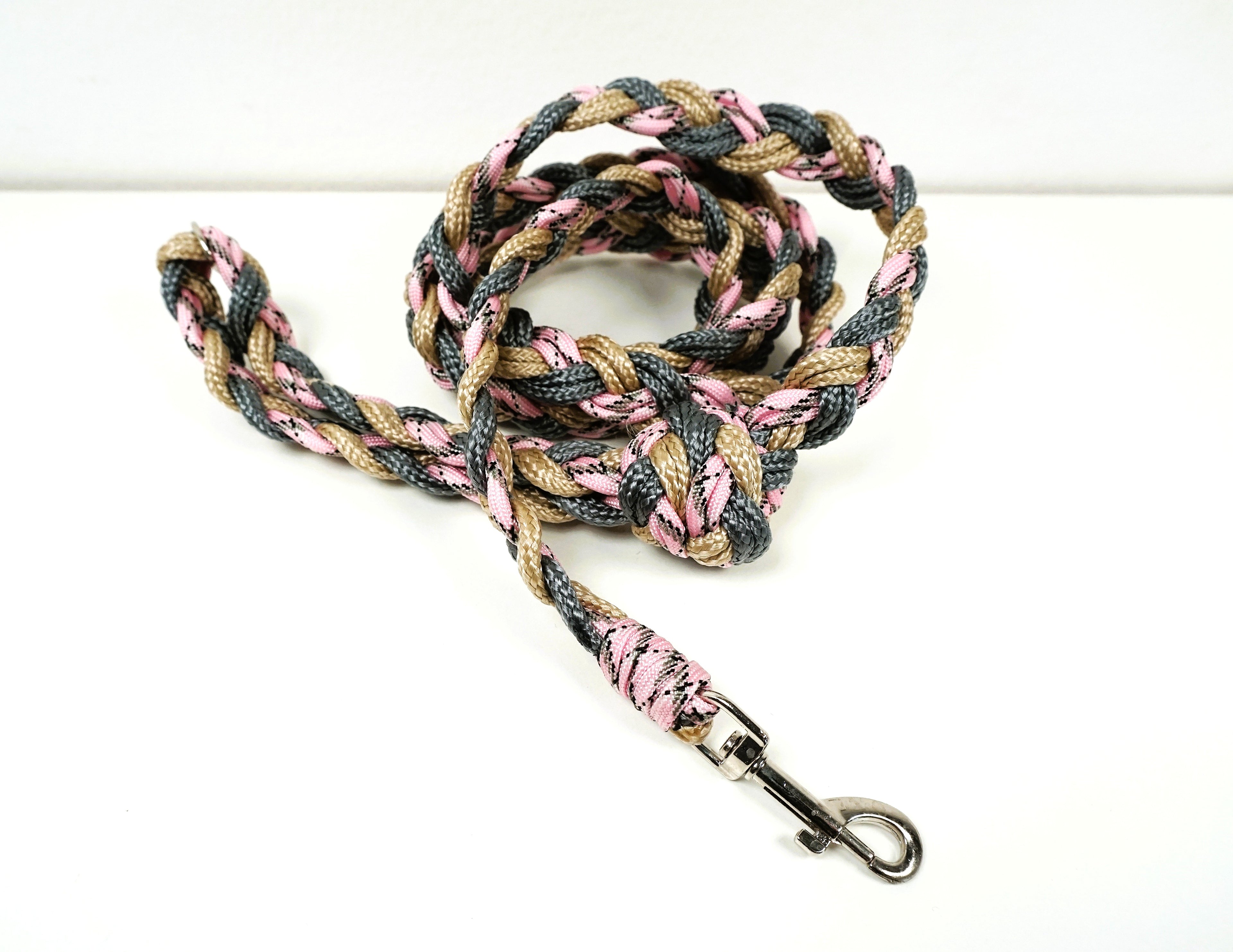 Guinzaglio per amici a 4 zampe taglia medio/piccola - rosa, grigio e beige