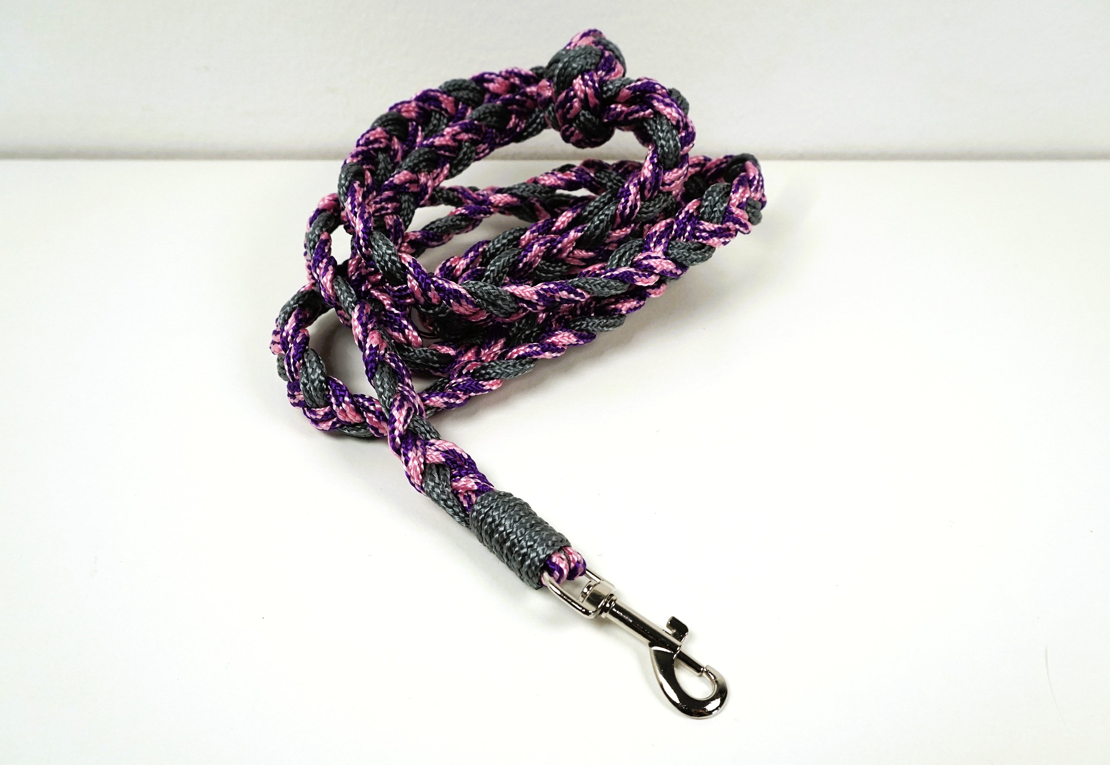 Guinzaglio per amici a 4 zampe taglia medio/piccola - rosa, viola e grigio