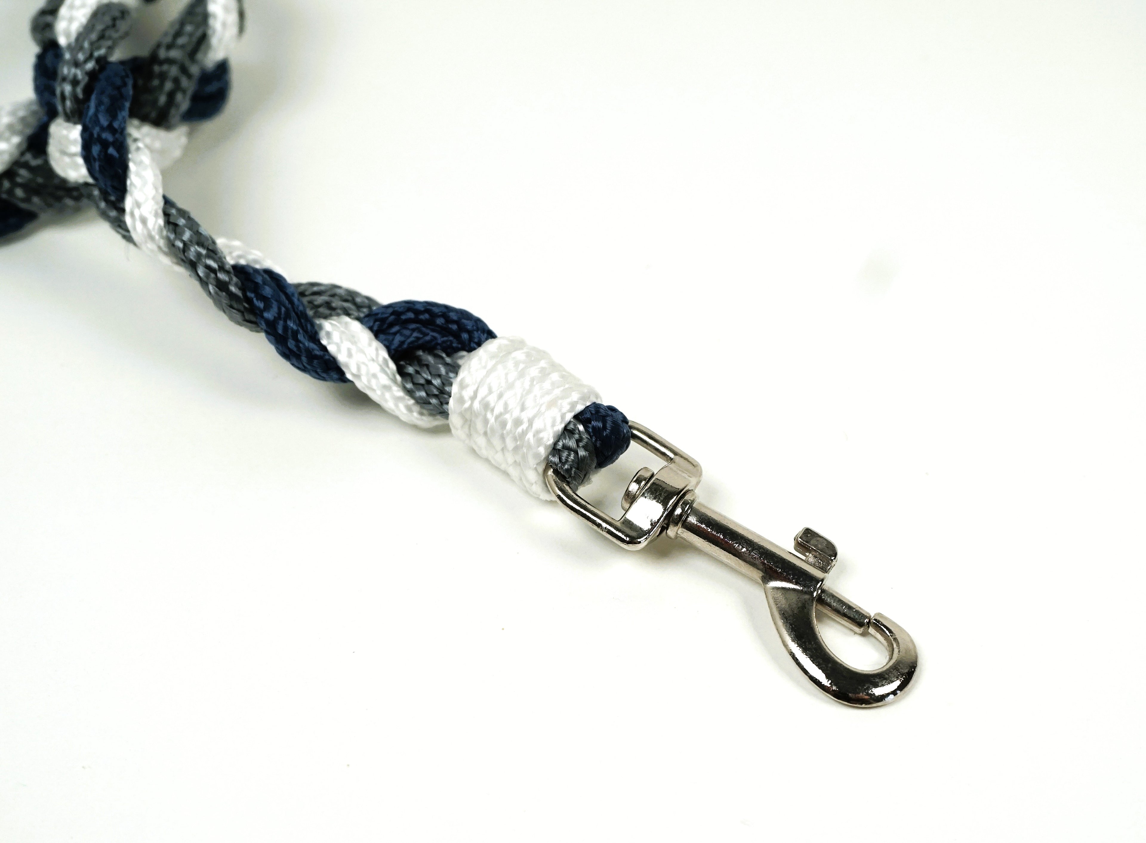 Guinzaglio per amici a 4 zampe taglia medio/piccola - grigio, bianco e blu