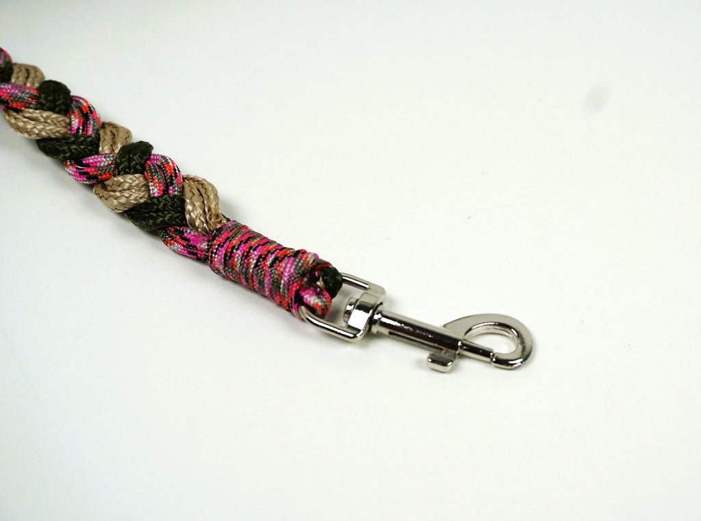 Guinzaglio per amici a 4 zampe taglia medio/piccola - rosa, rosso, beige e verde militare