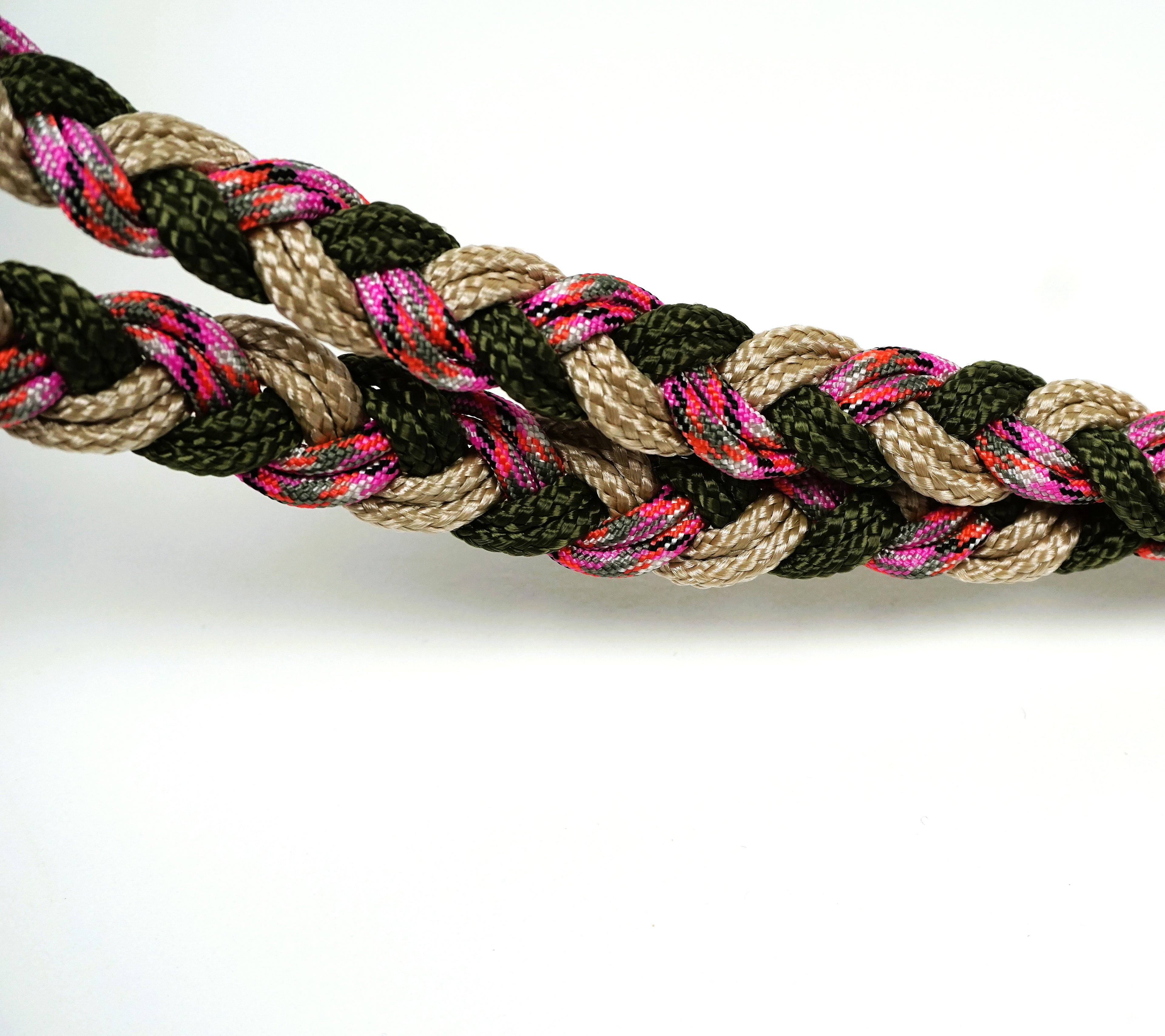 Guinzaglio per amici a 4 zampe taglia medio/piccola - rosa, rosso, beige e verde militare