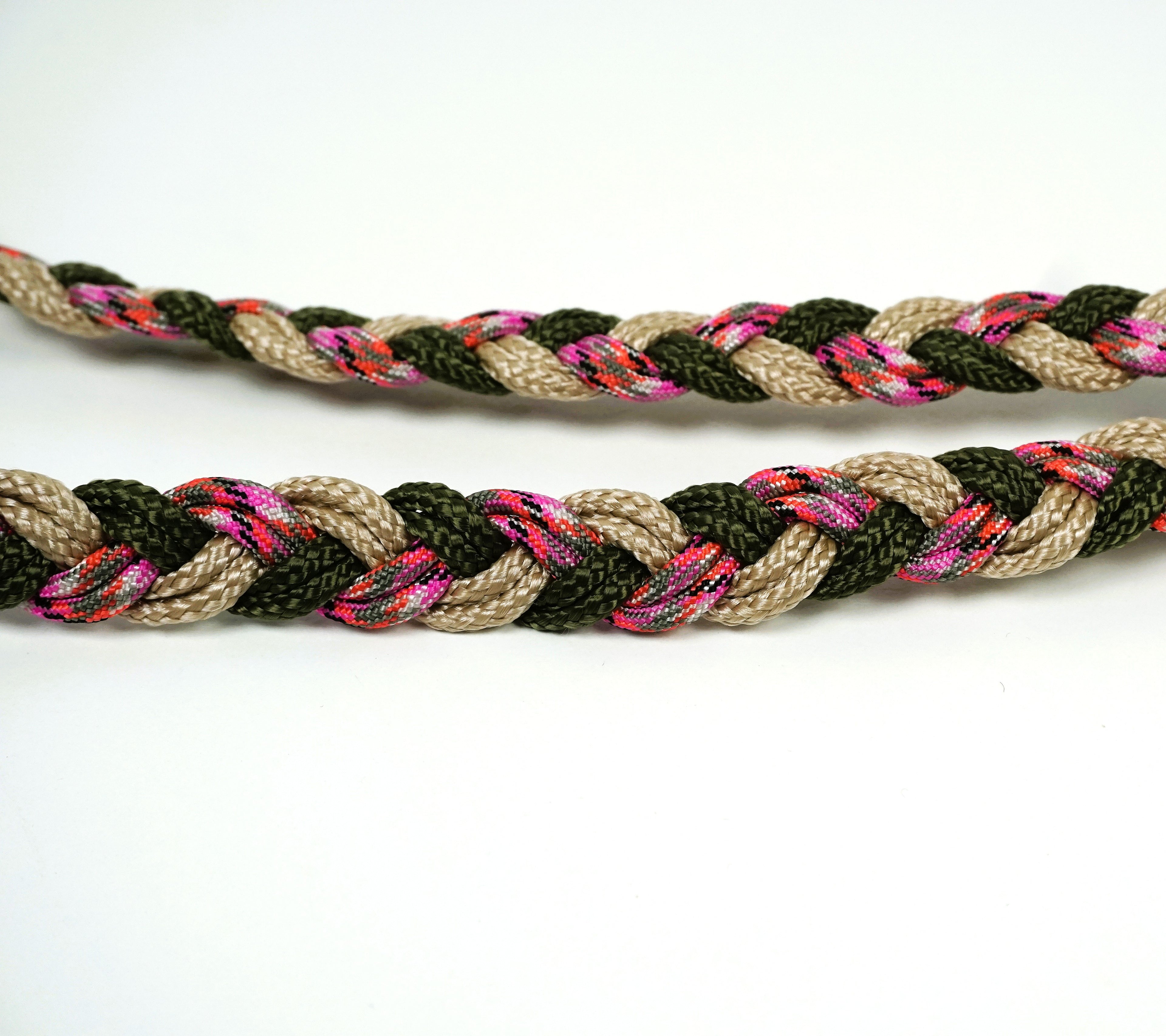 Guinzaglio per amici a 4 zampe taglia medio/piccola - rosa, rosso, beige e verde militare