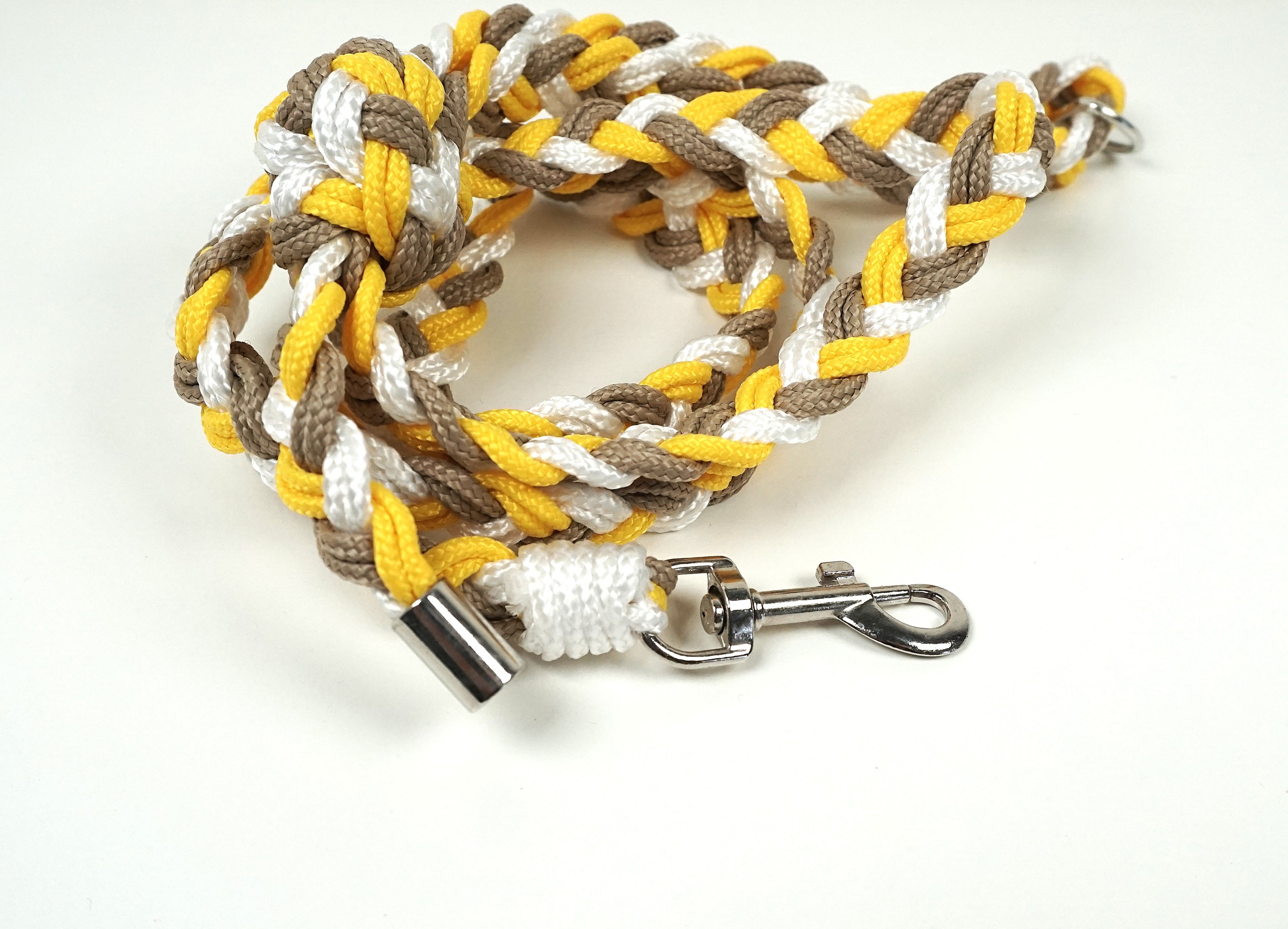 Guinzaglio per amici a 4 zampe taglia medio/piccola - beige, bianco e giallo