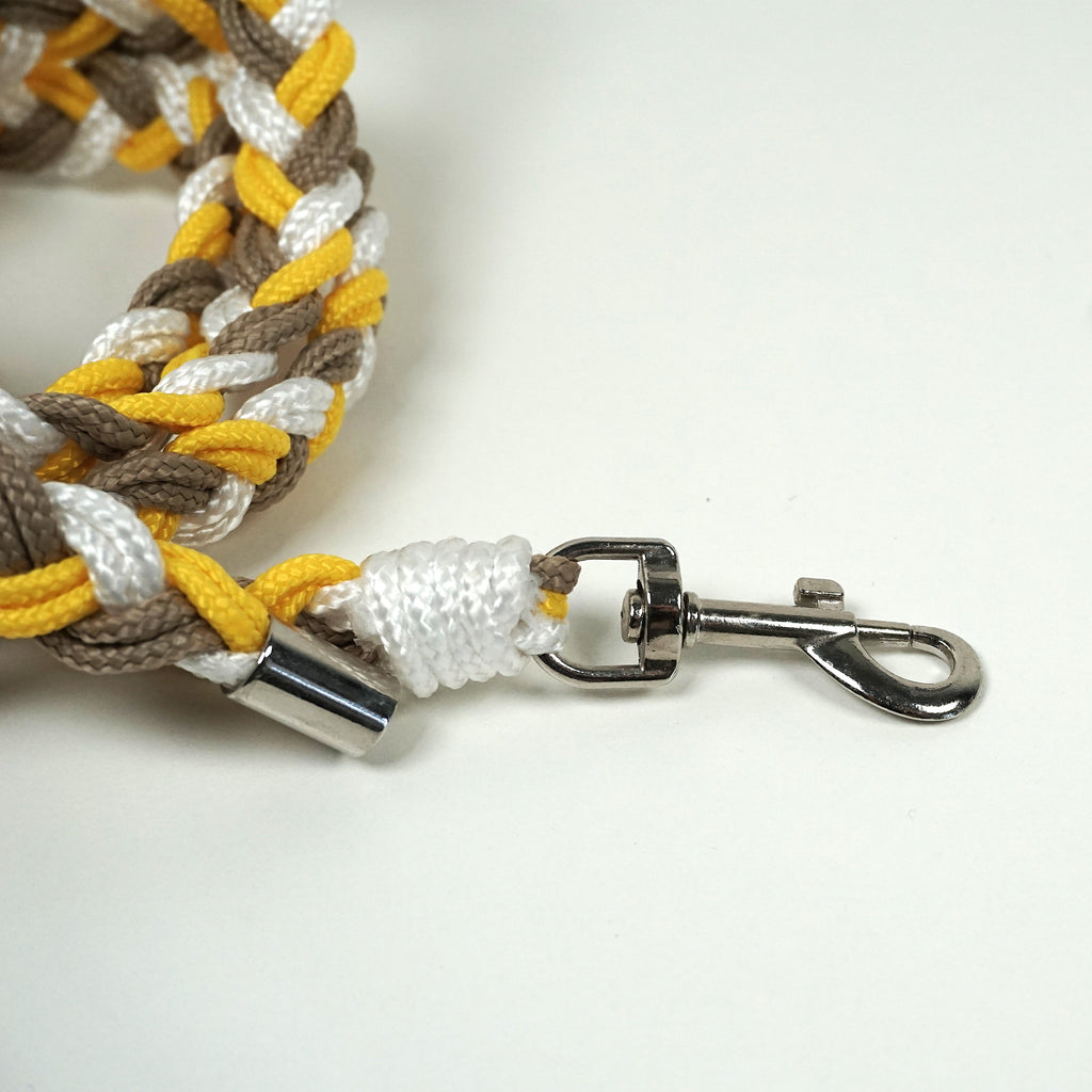 Guinzaglio per amici a 4 zampe taglia medio/piccola - beige, bianco e giallo