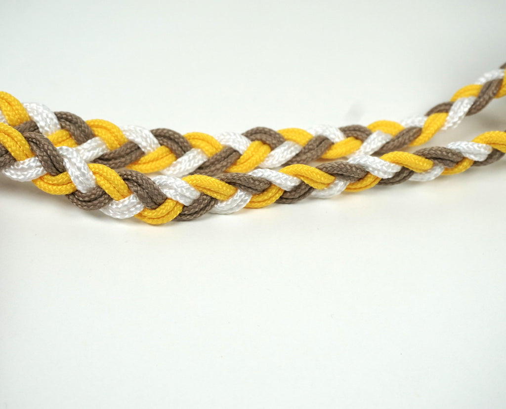 Guinzaglio per amici a 4 zampe taglia medio/piccola - beige, bianco e giallo