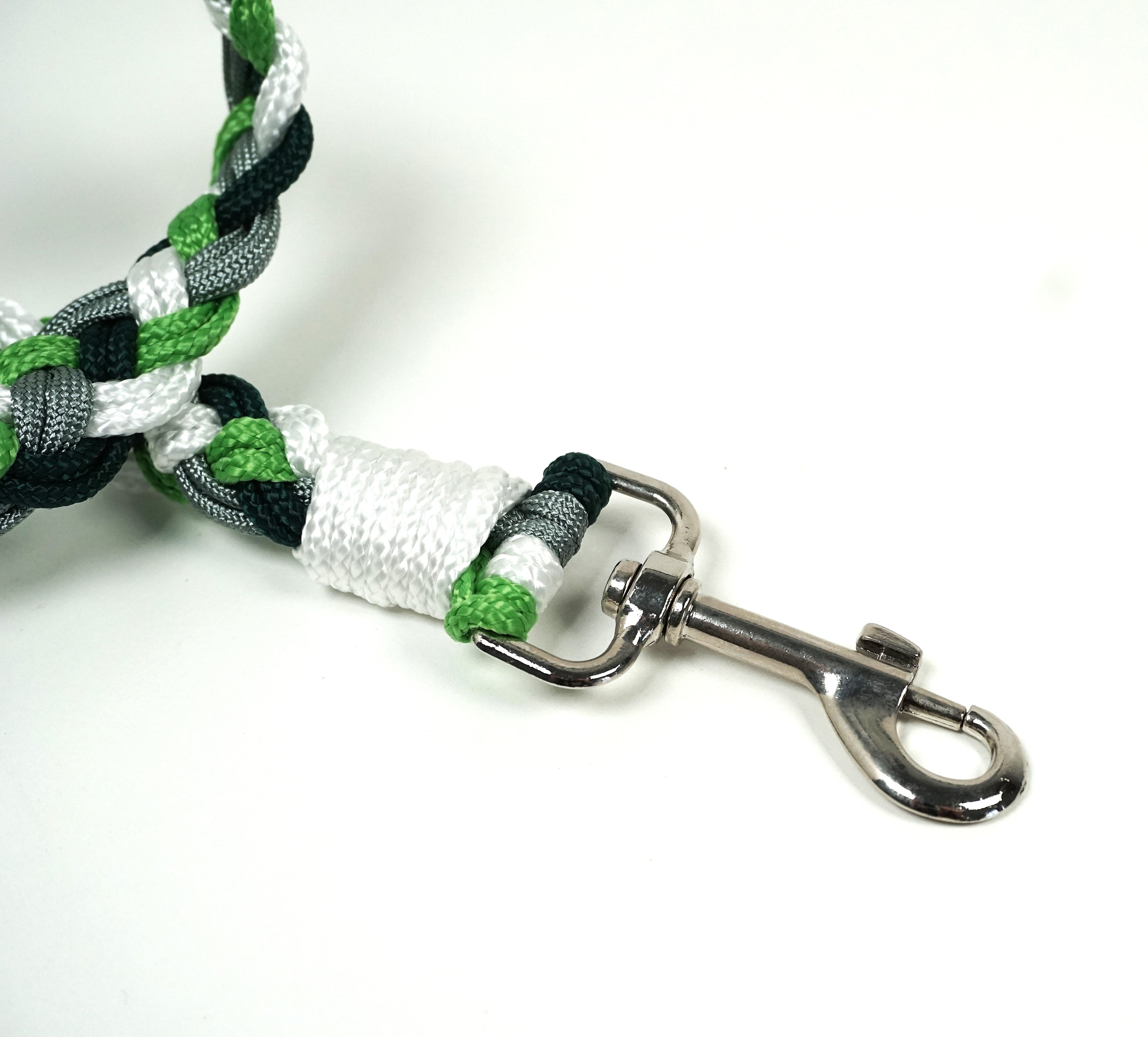 Guinzaglio per amici a 4 zampe taglia medio/grande - verde chiaro, verde scuro, grigio e bianco