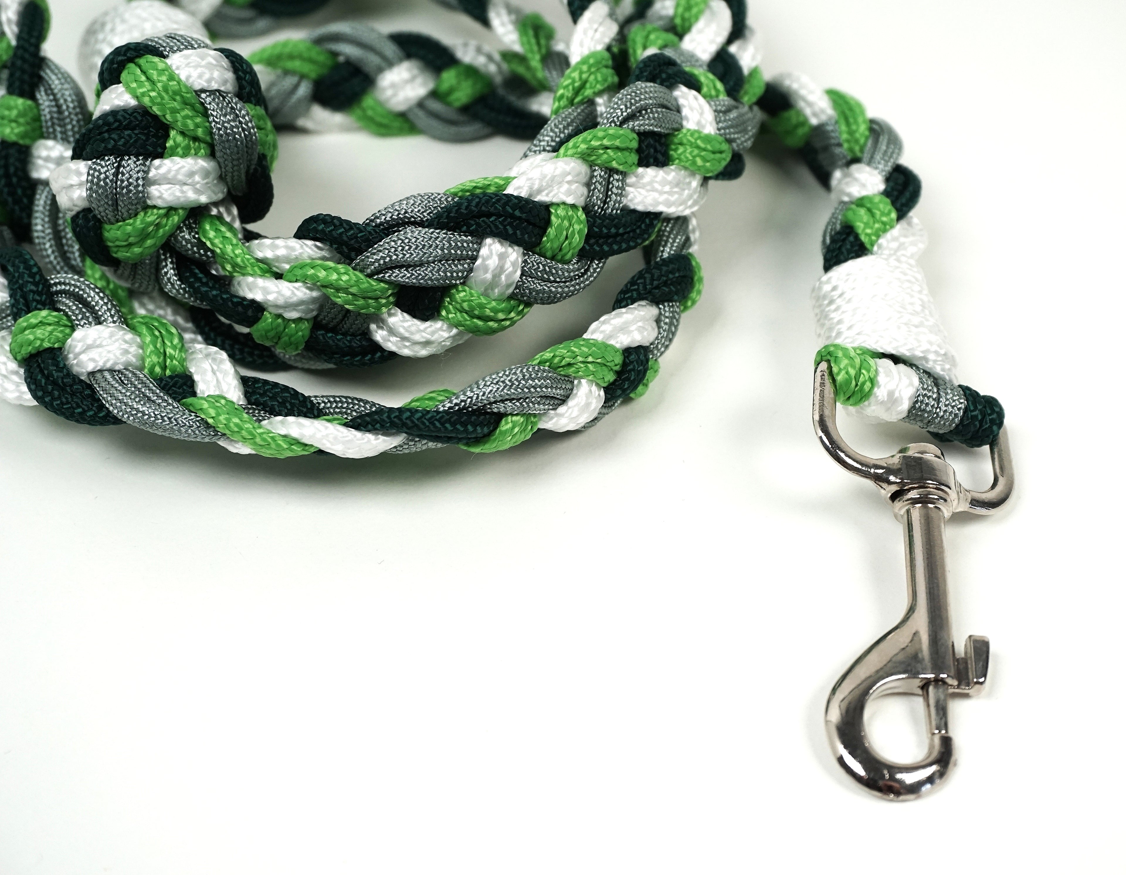 Guinzaglio per amici a 4 zampe taglia medio/grande - verde chiaro, verde scuro, grigio e bianco