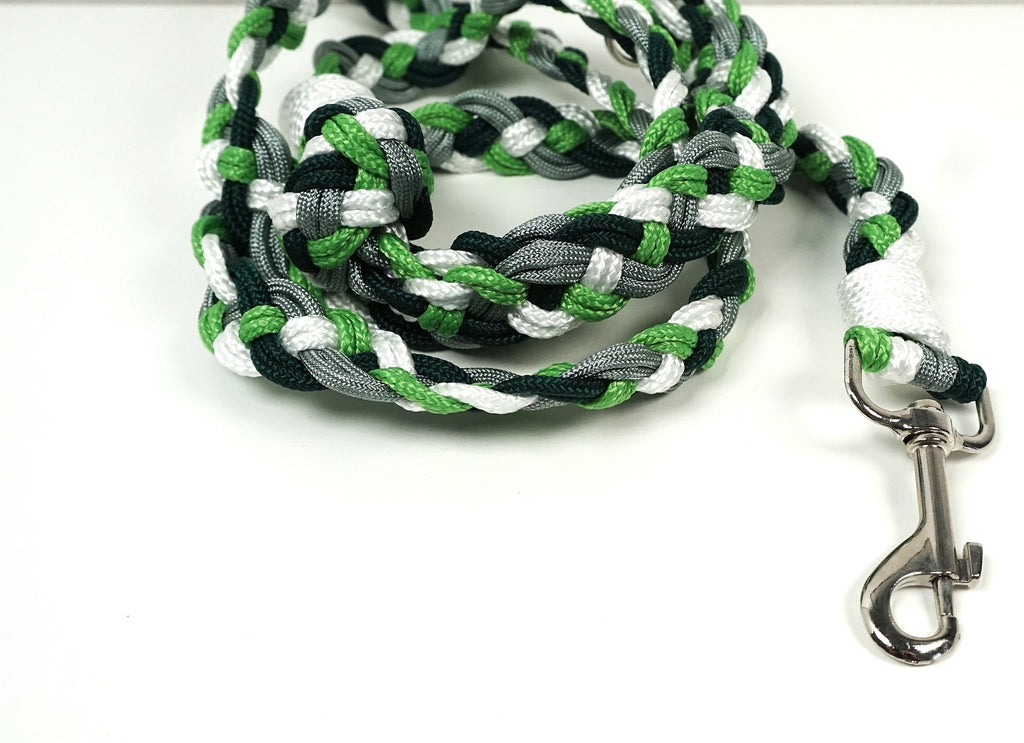 Guinzaglio per amici a 4 zampe taglia medio/grande - verde chiaro, verde scuro, grigio e bianco