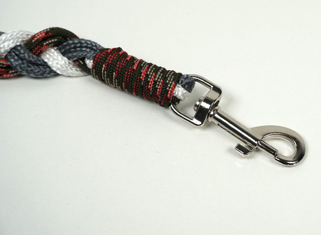 Guinzaglio per amici a 4 zampe taglia medio/piccola - bianco, grigio e verde