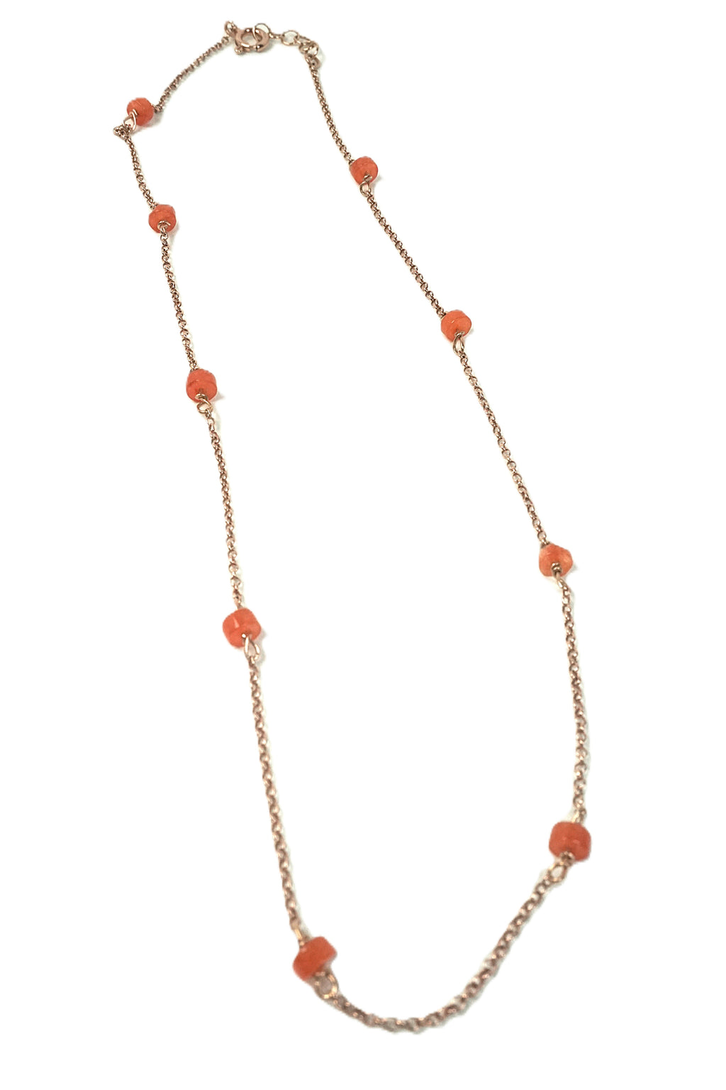 Collana Alternata - giada arancio rondelle