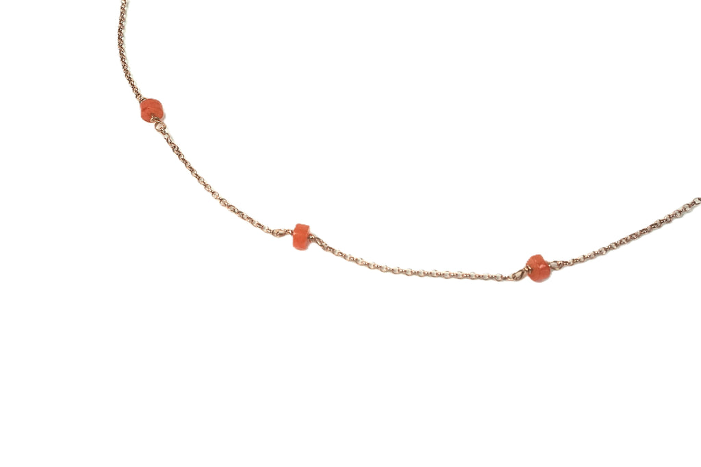 Collana Alternata - giada arancio rondelle