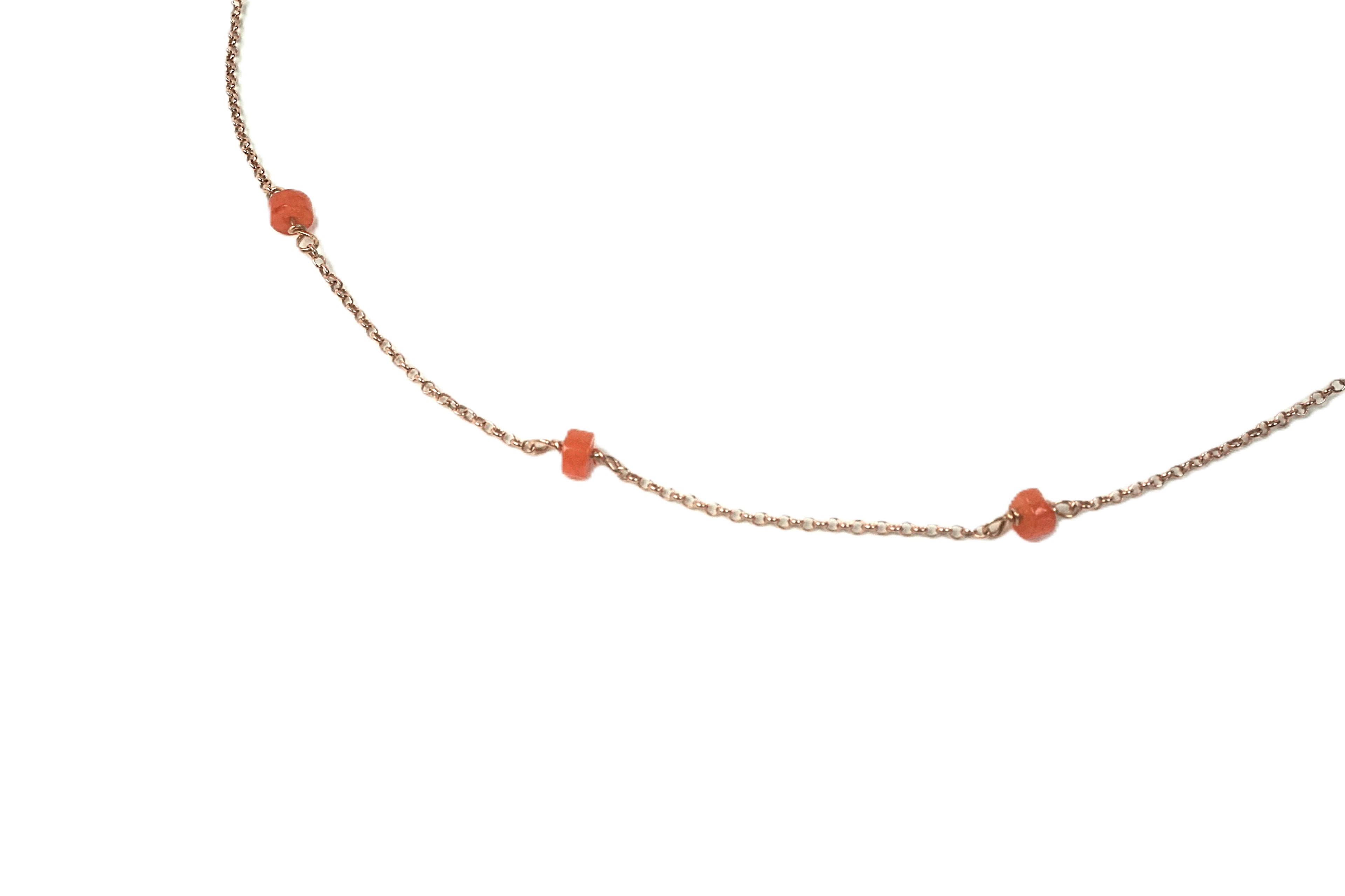 Collana Alternata - giada arancio rondelle