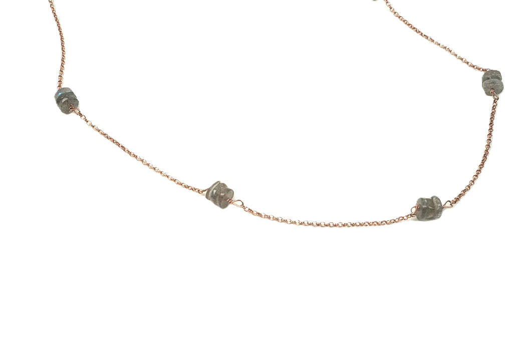 Collana Alternata - labradorite rondelle multi