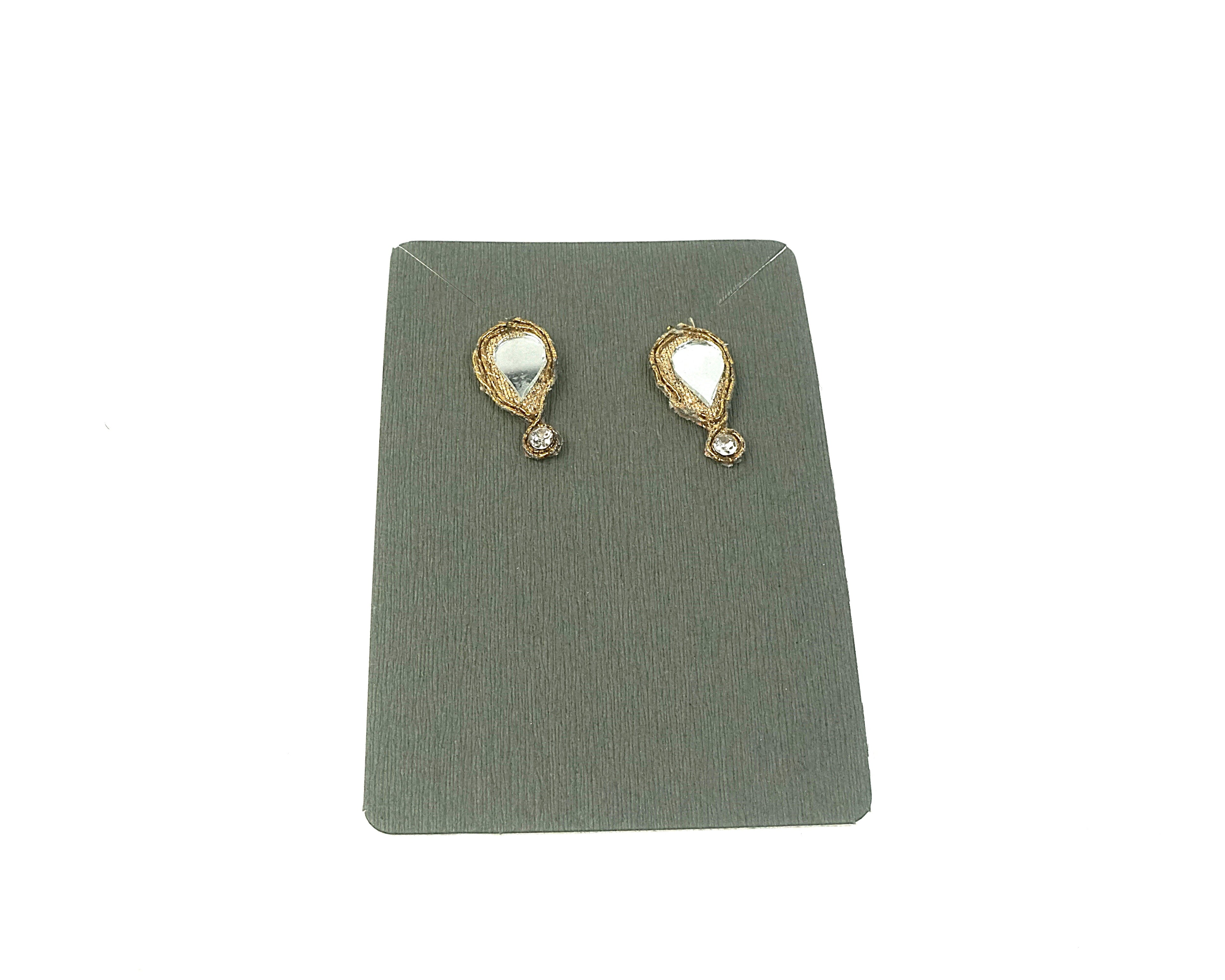 Orecchini indiani - goccia e strass oro