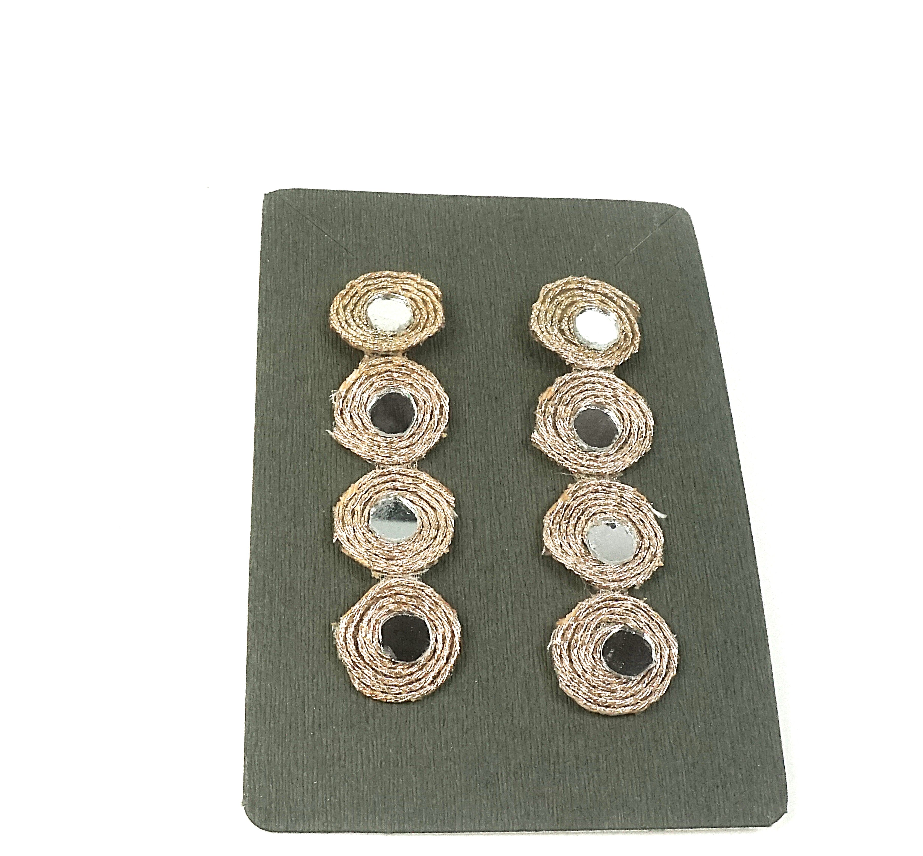 Orecchini DELHI - tondo quadruplo specchietti oro chiaro