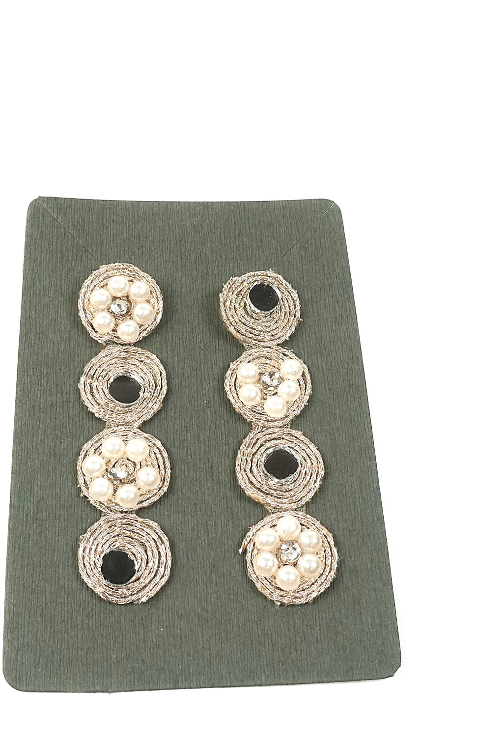 Orecchini DELHI - tondo quadruplo alternato oro chiaro