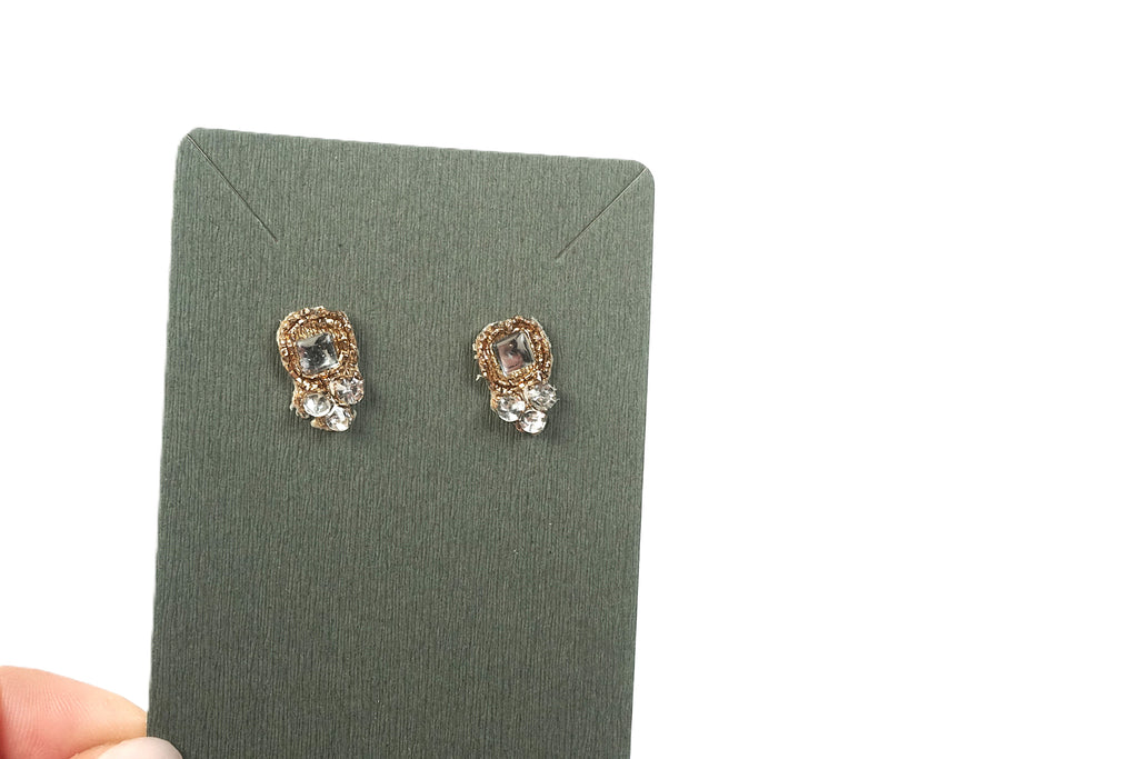 Orecchini DELHI - quadrato e strass oro