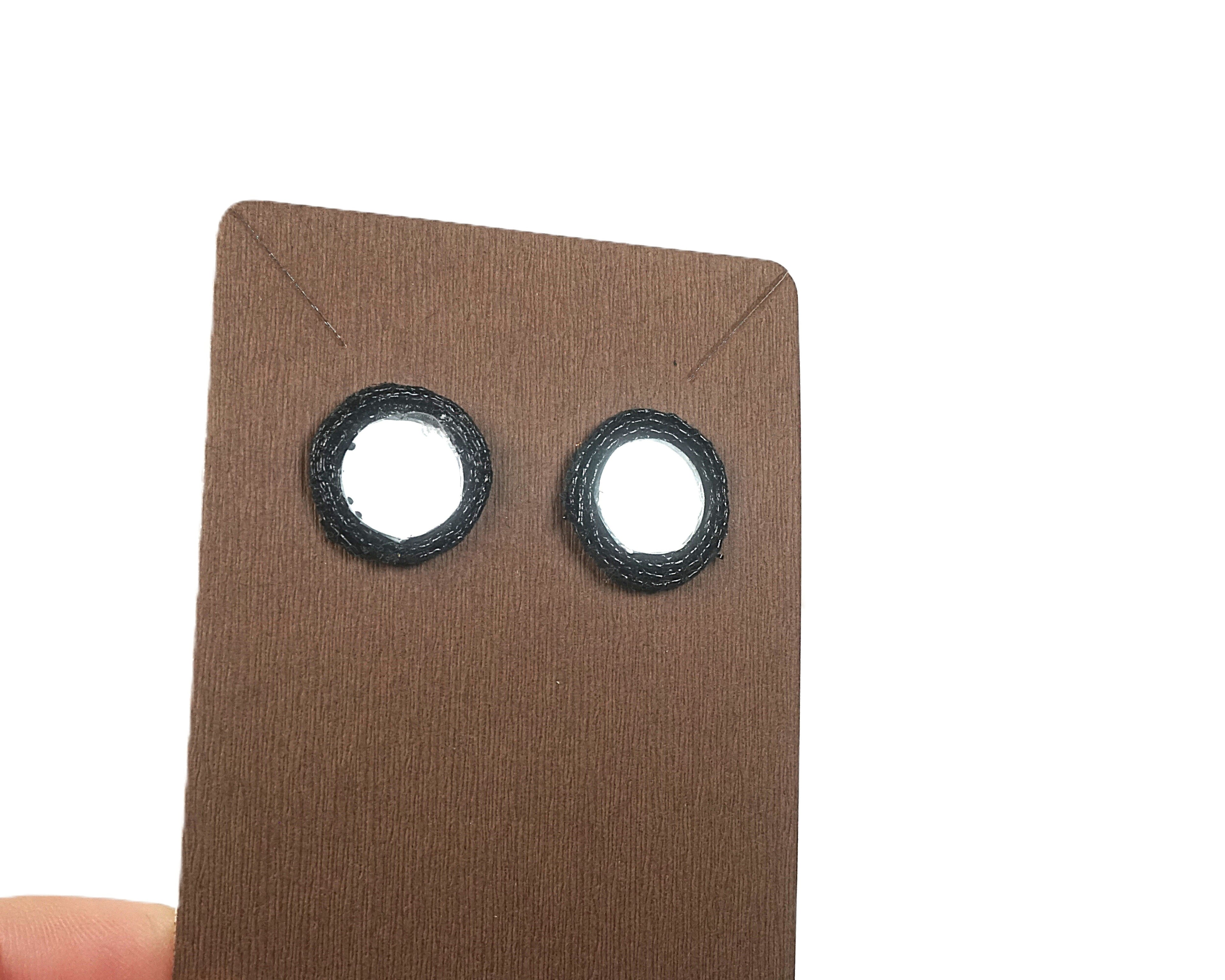 Orecchini DELHI - tondo semplice nero