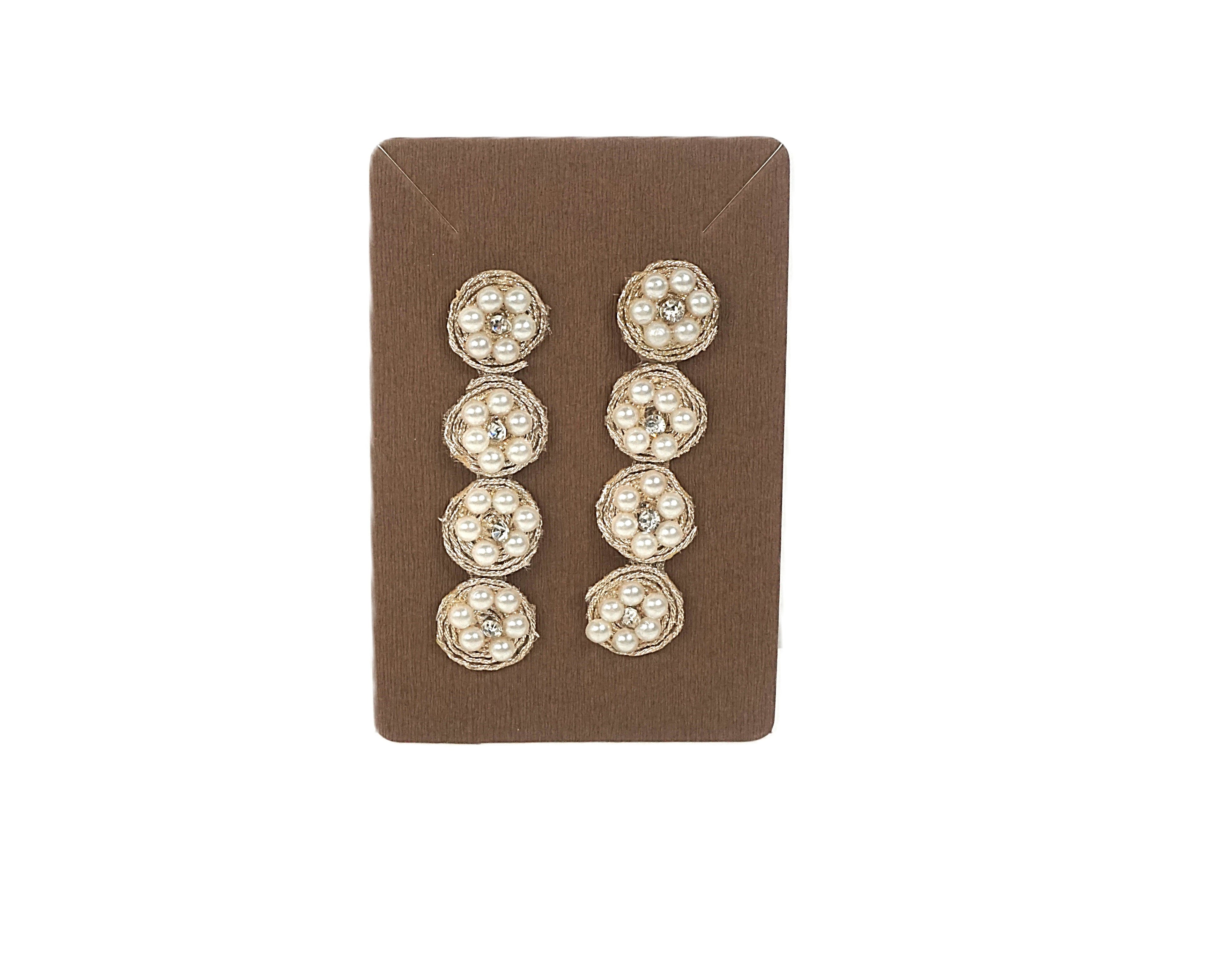 Orecchini DELHI - tondo quadruplo perline oro chiaro