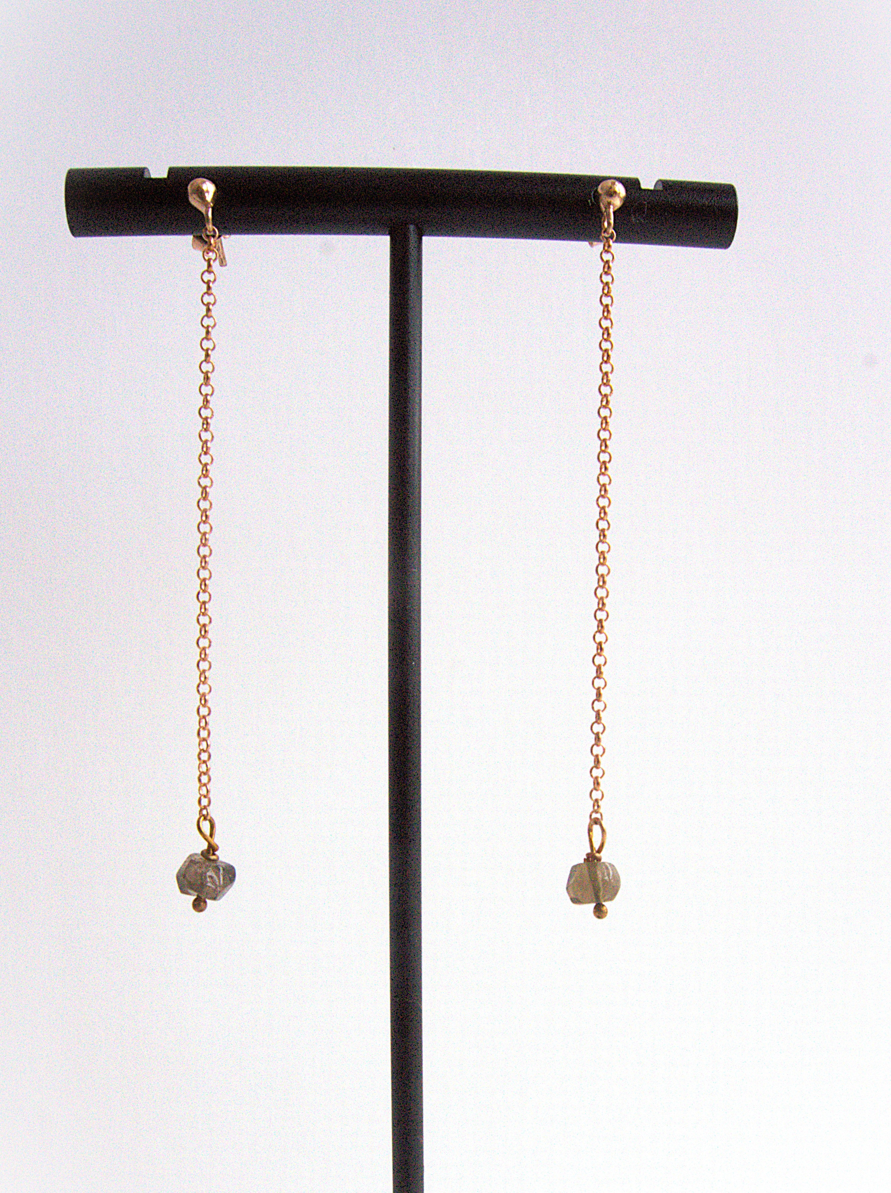 Orecchini lunghi - quarzo fumè