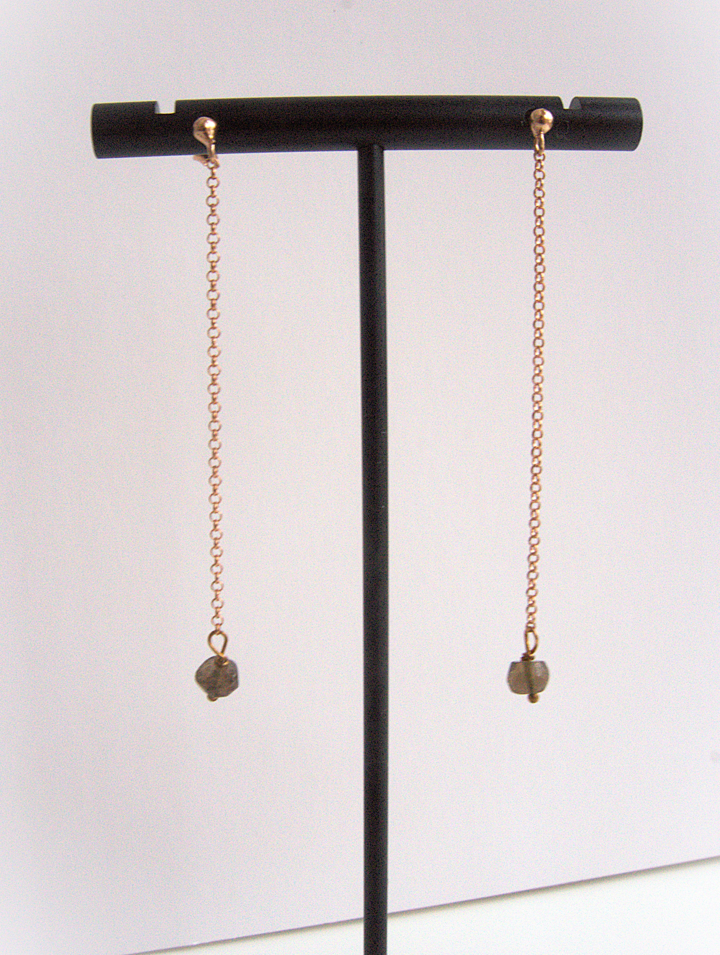 Orecchini lunghi - quarzo fumè